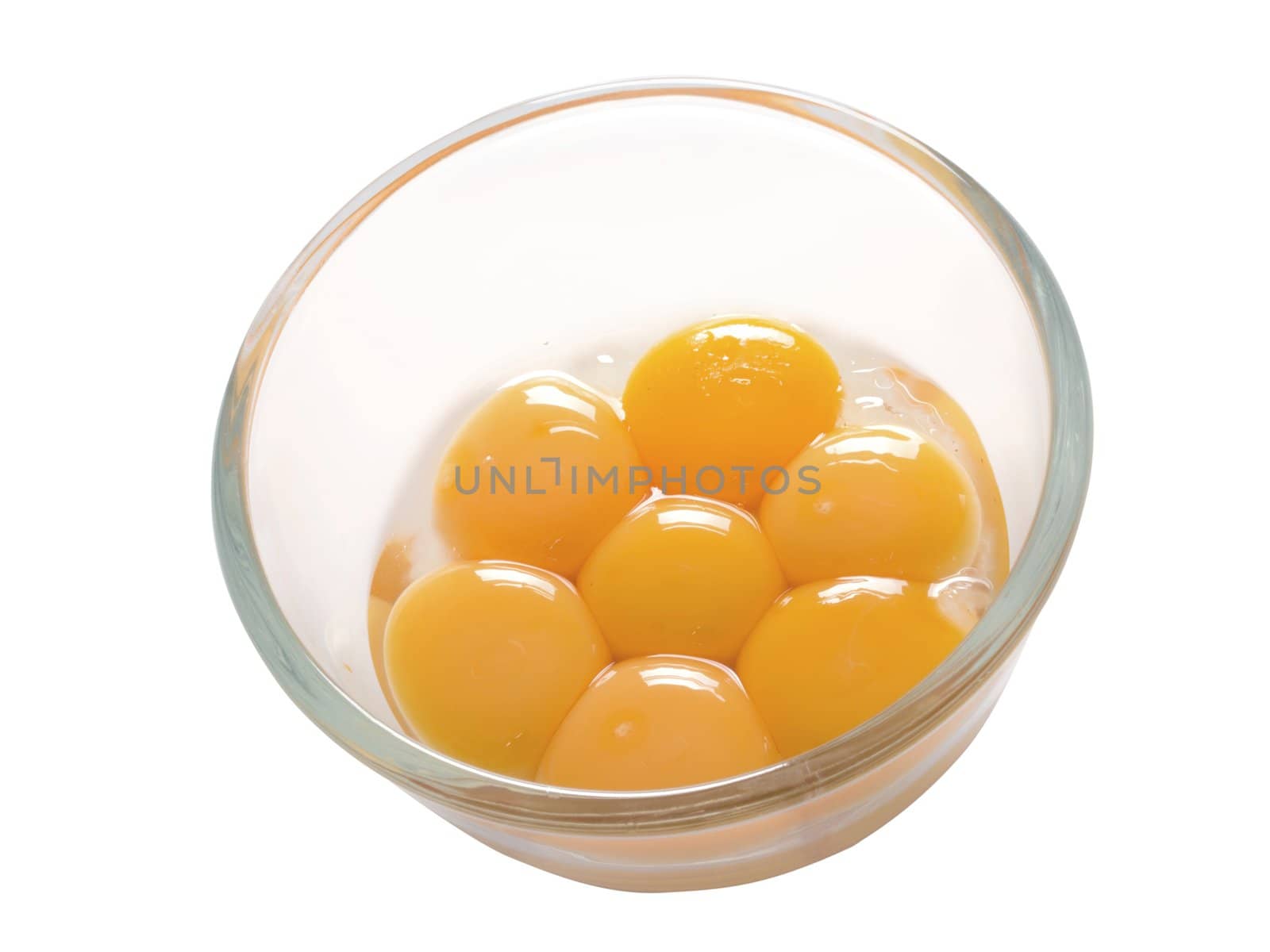 close up of separated egg yolks