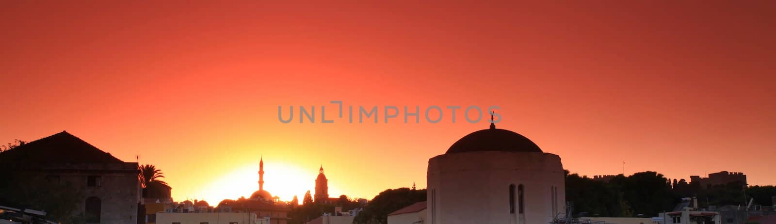 Old Rhodes town sunset by olliemt