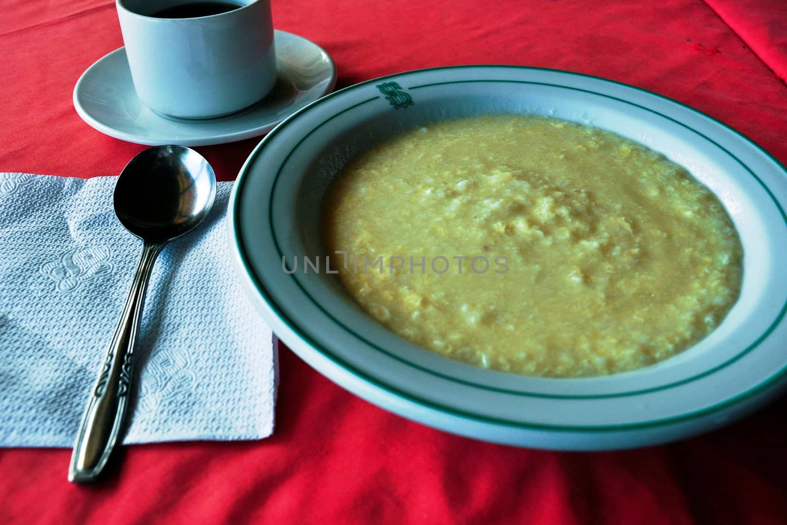 egg porridge served as lunch in Sri Lanka