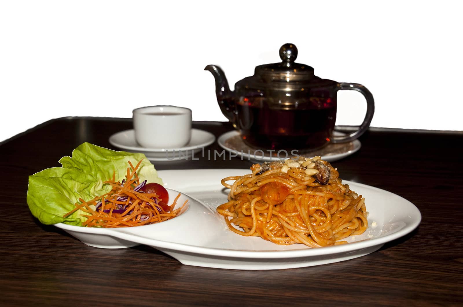 vegetarian spaghetti served in a Tibetan restaurant in Kuala Lumpur Malaysia