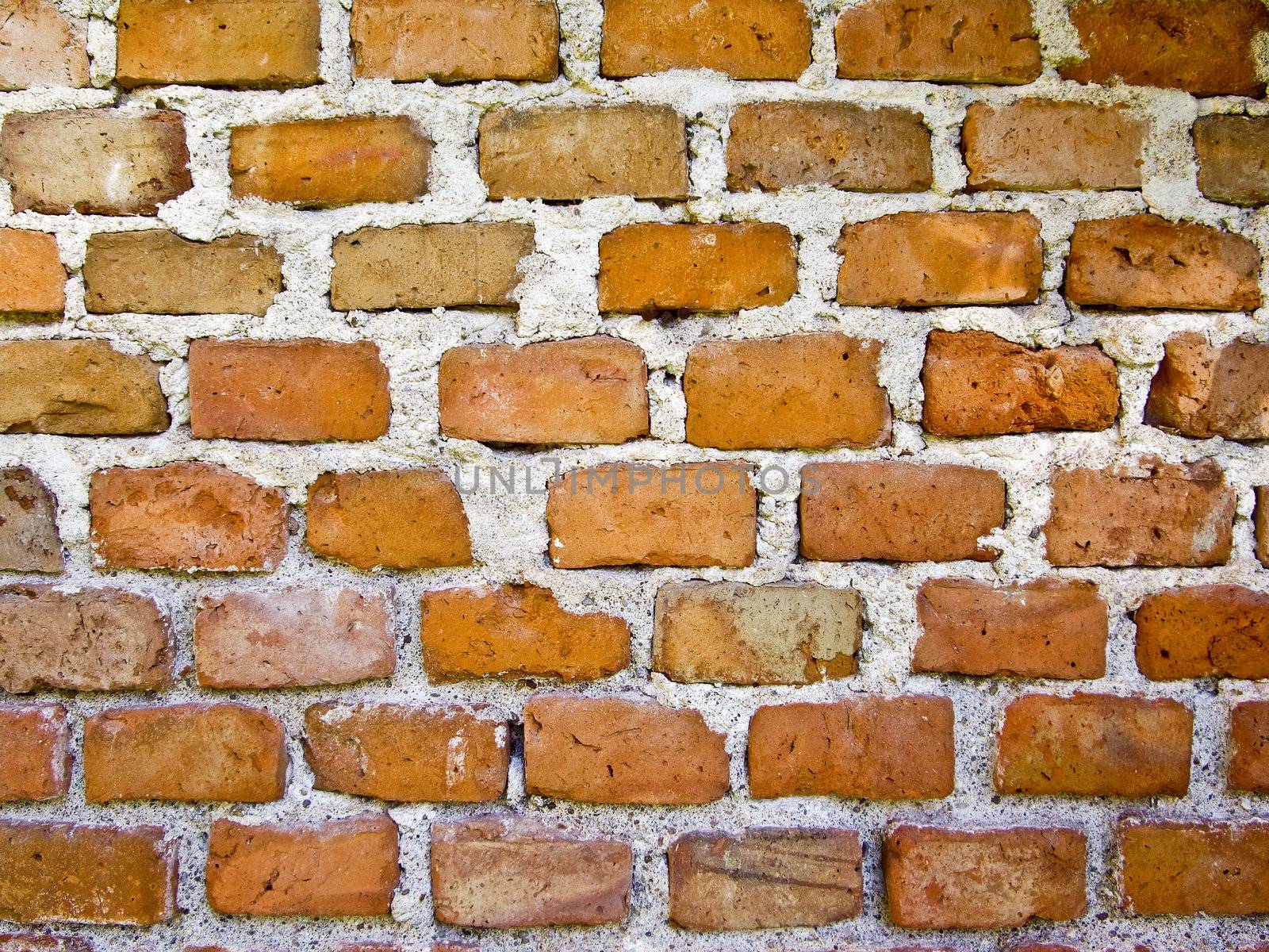 Old brick wall in colonial Mexico