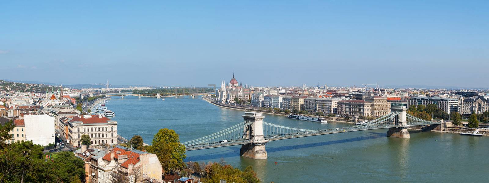 Panoramic overview of Budapest, Hungary by AndreyKr