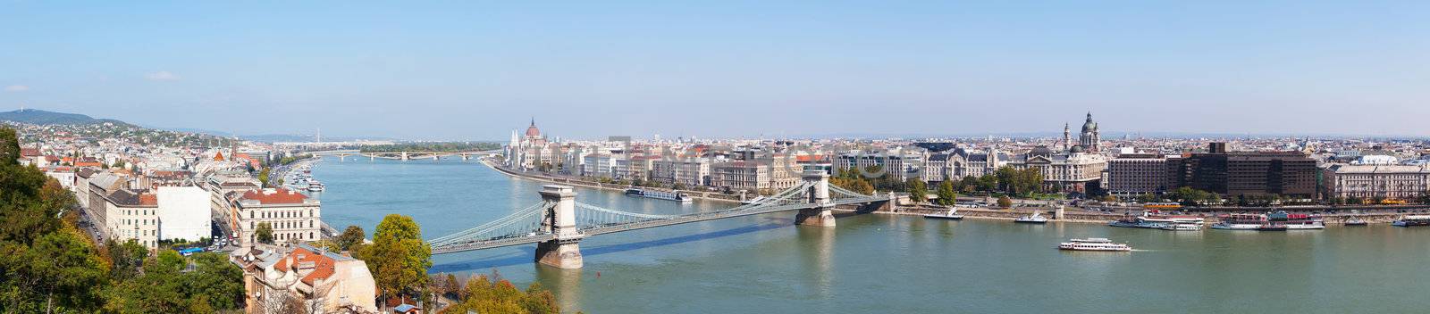 Panoramic overview of Budapest, Hungary by AndreyKr
