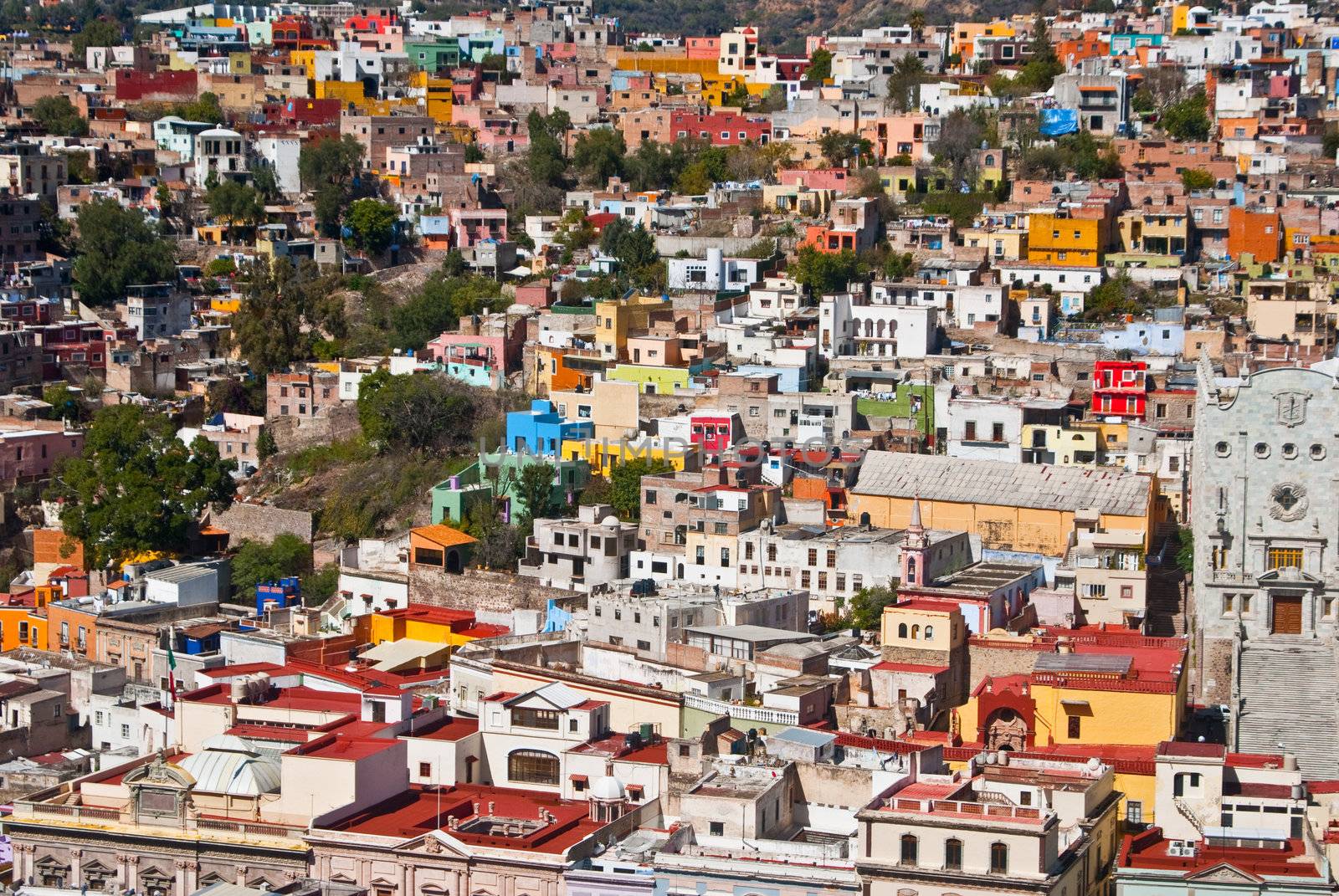 Pretty colorful buildings in Guanajuato Mexico by emattil