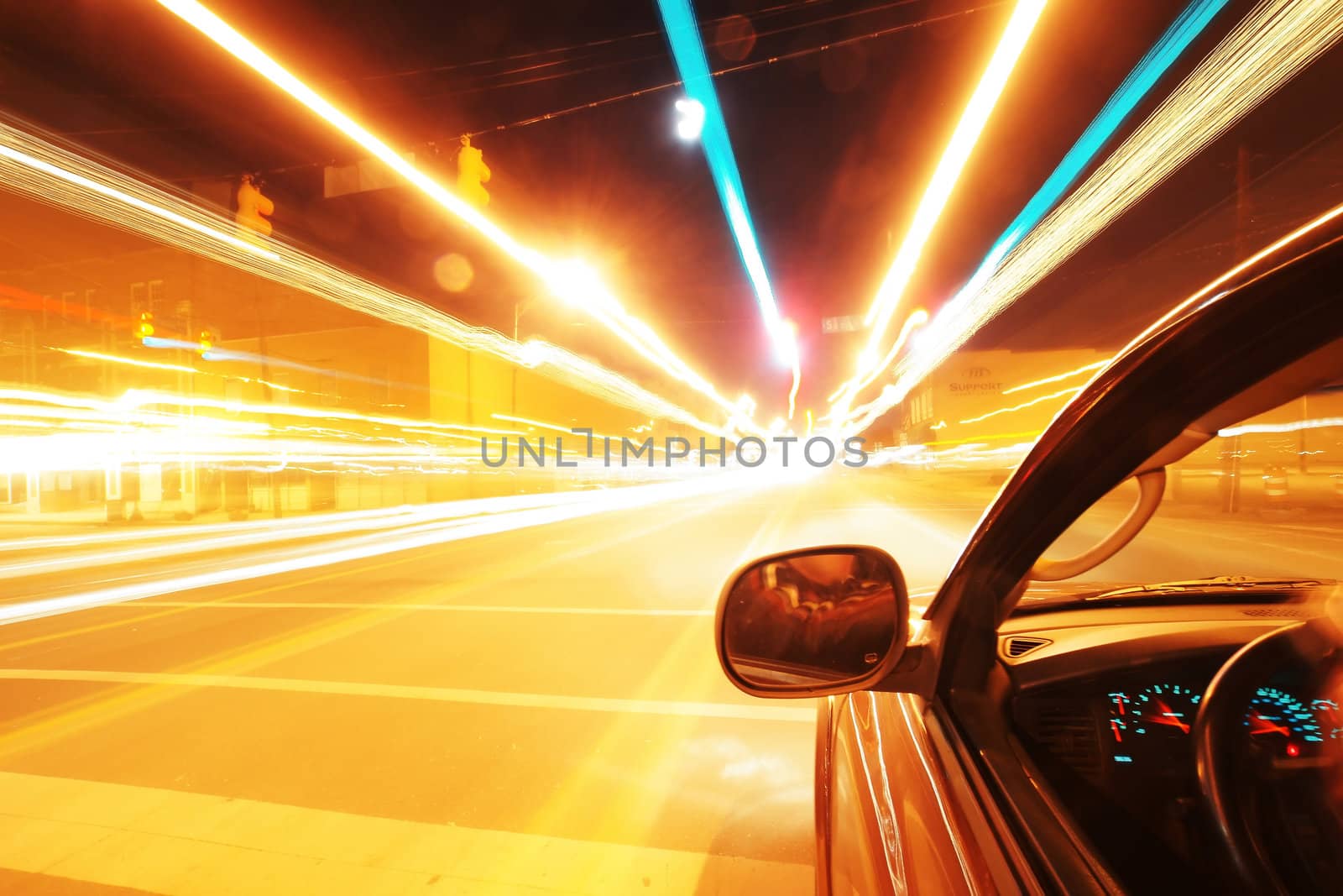 View from a moving vehicle gives feeling of a speed of light as timetravel