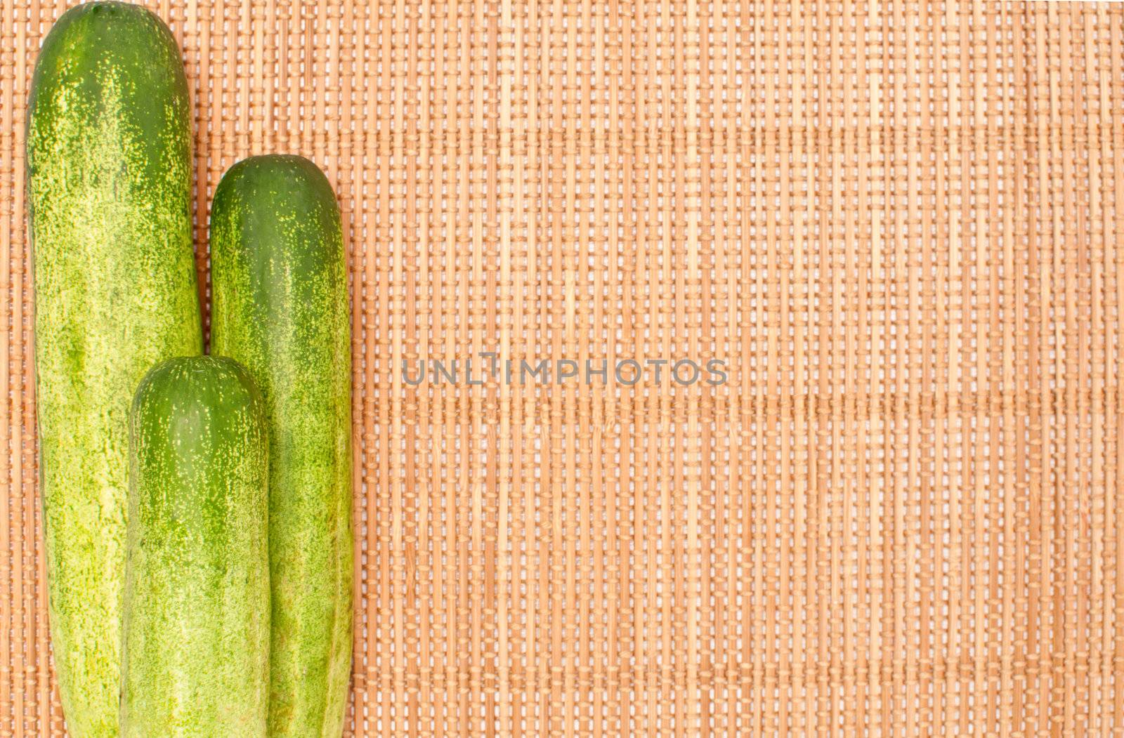 abstract design background vegetables on a bamboo mat background