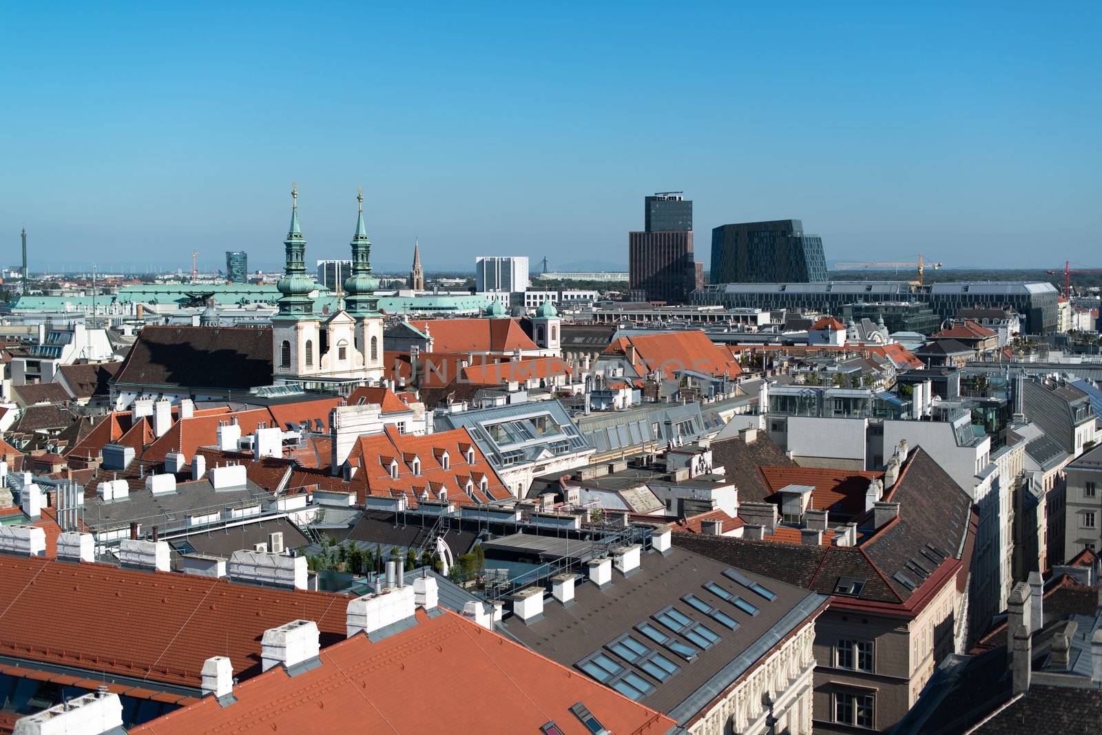 Panorama of Vienna, aerial view from Stephansdom cathedral, Vienna, Austria