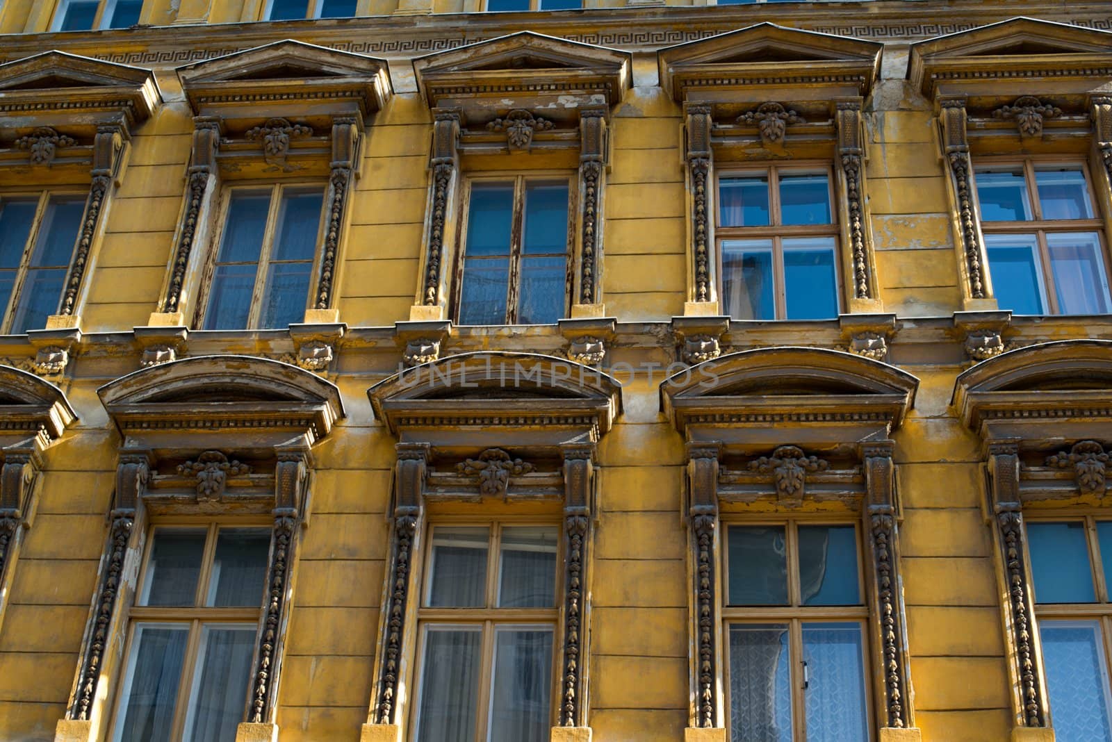 Beautiful old facade in the old city of Vienna, Austria