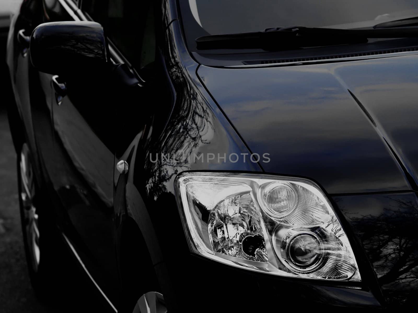 Side of a black sports car