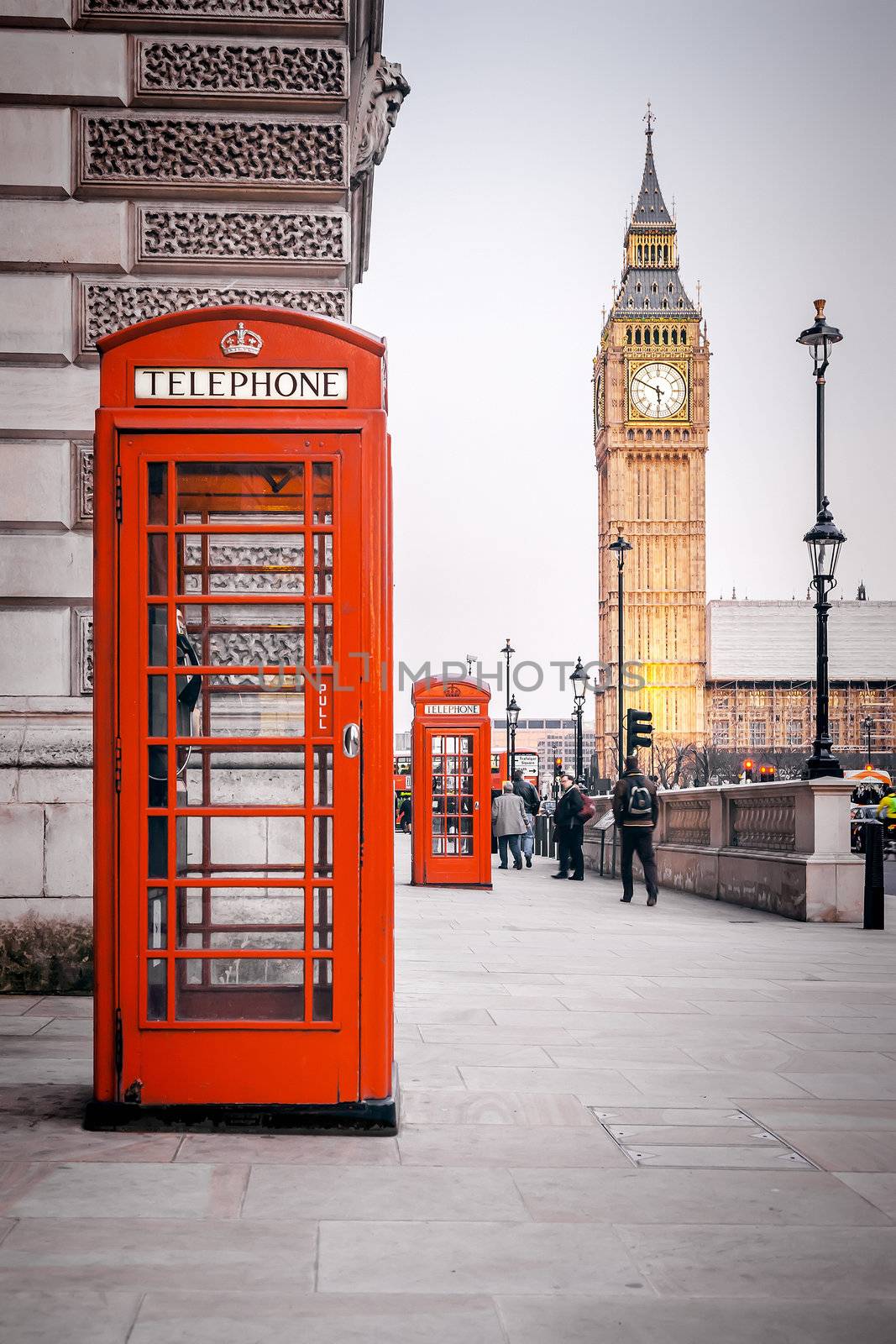 A photography of a red phone box in London UK