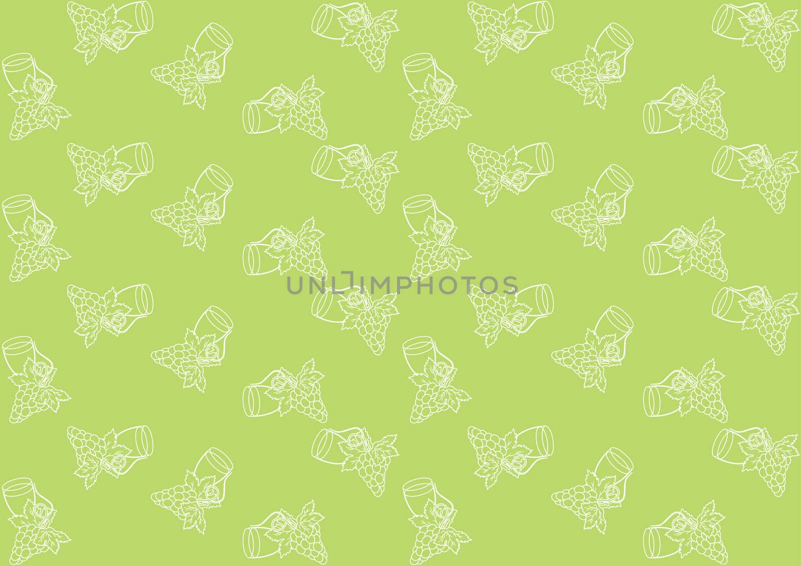 Seamless pattern with grapes on a green background