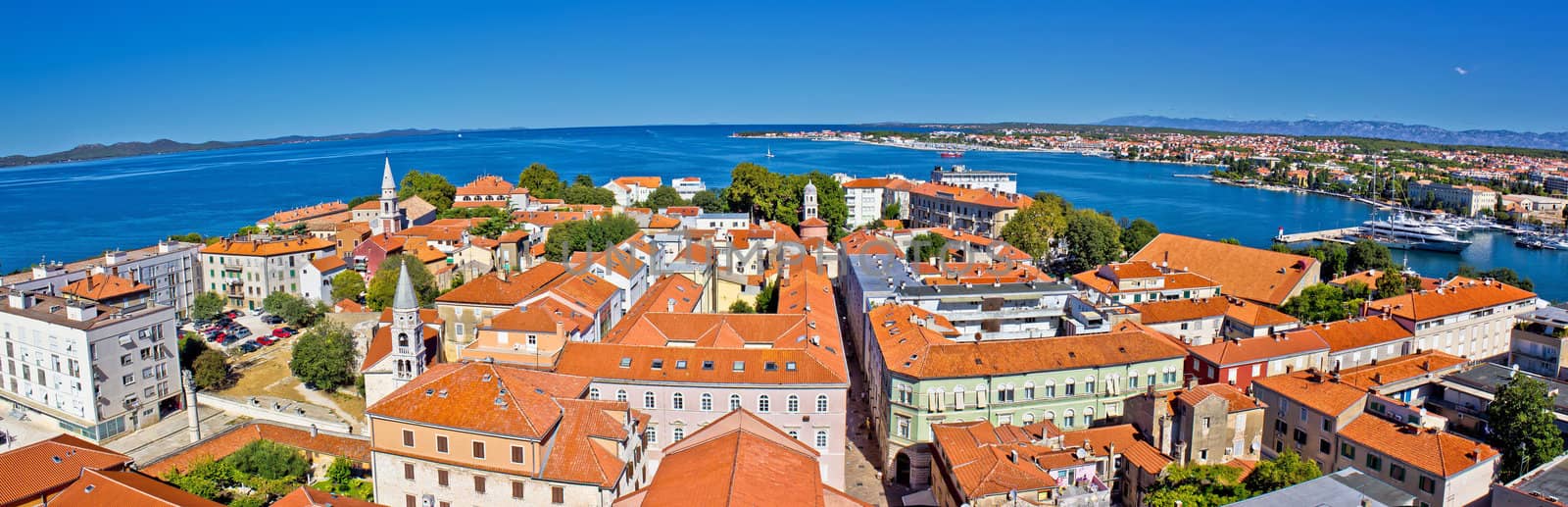 Town of Zadar peninsula panoramic view, Dalmatia, Croatia