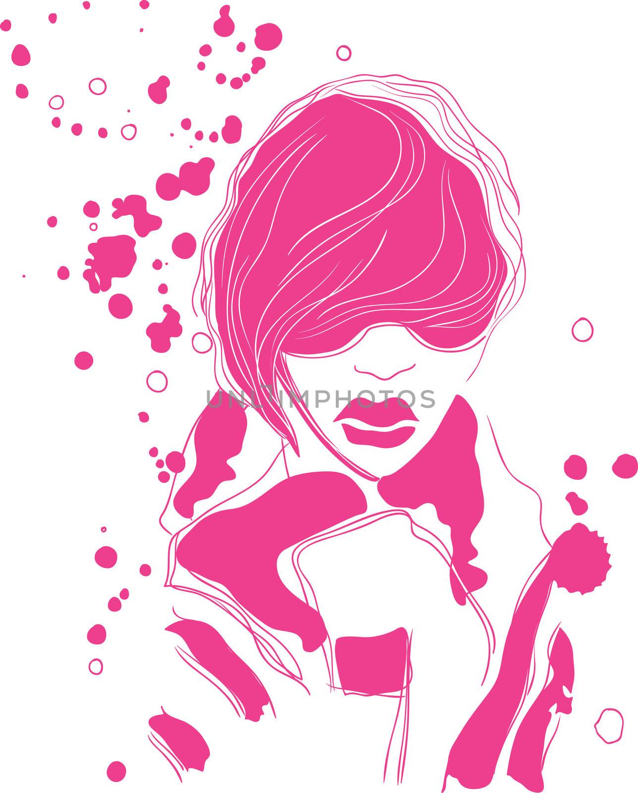 The abstract image - a girl's face. vector illustration.