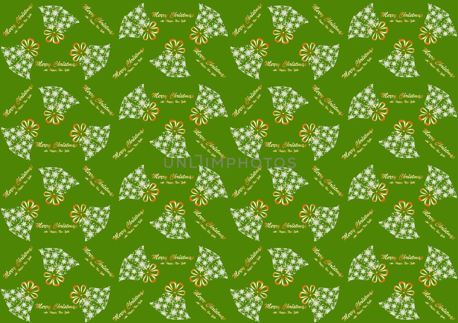 Seamless pattern with Christmas bells for the new year and Christmas