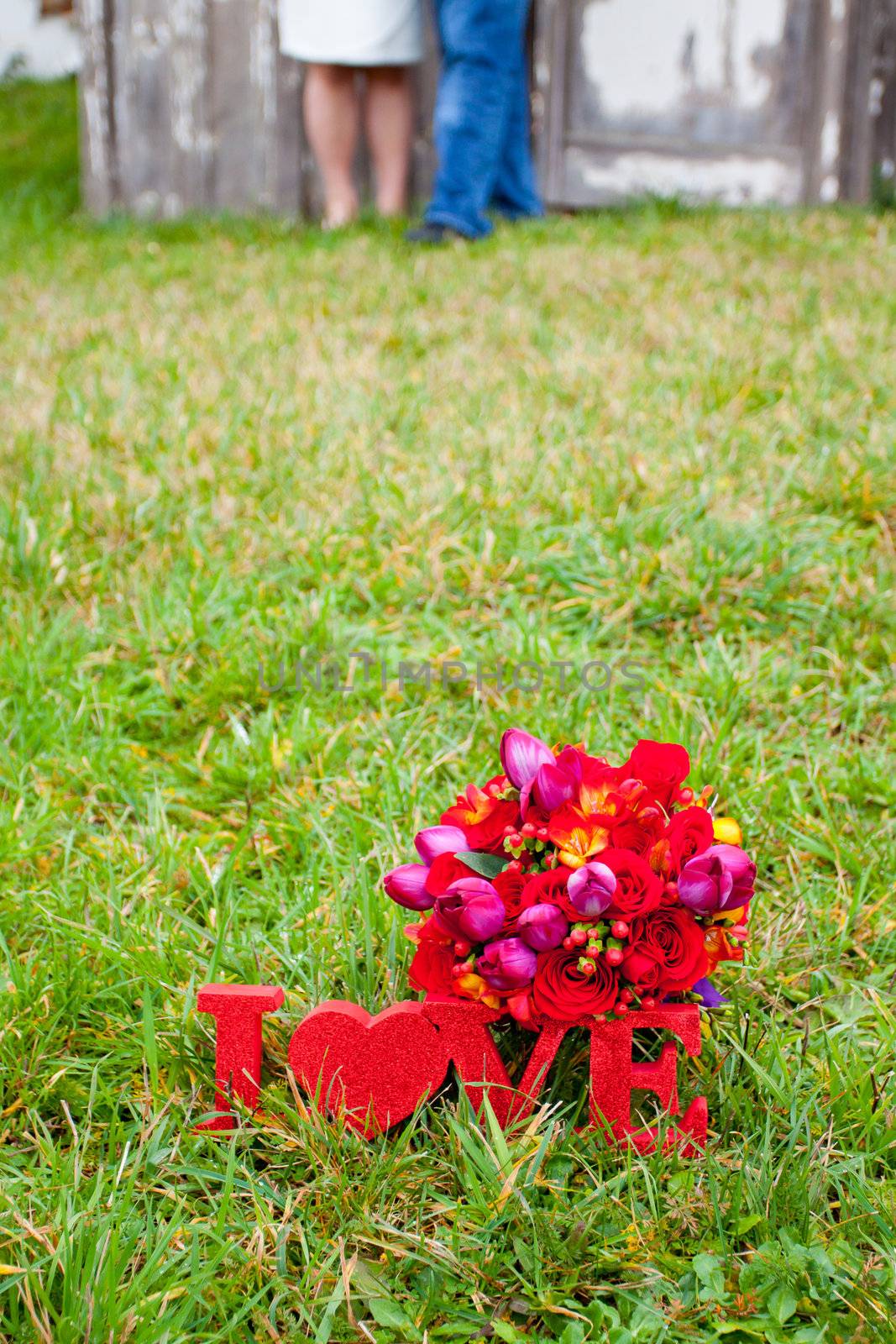 Red Love & Bouquet by joshuaraineyphotography