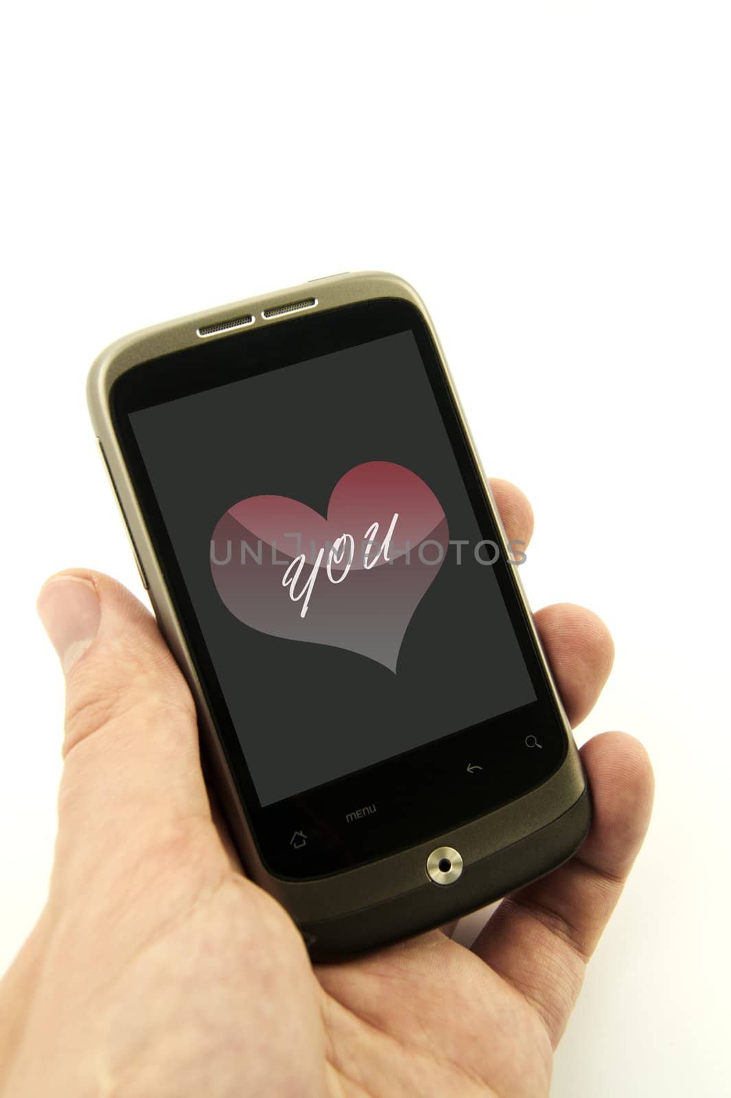 Cell phone with valentine card