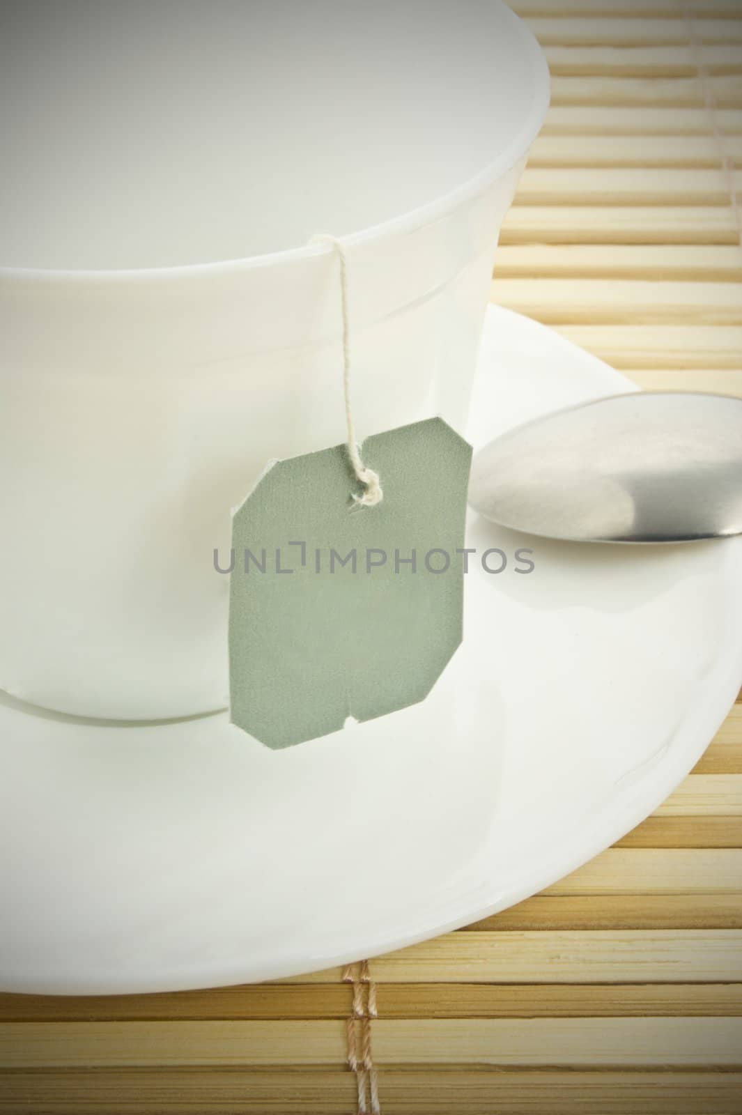 Empty tea label in cup by simpson33