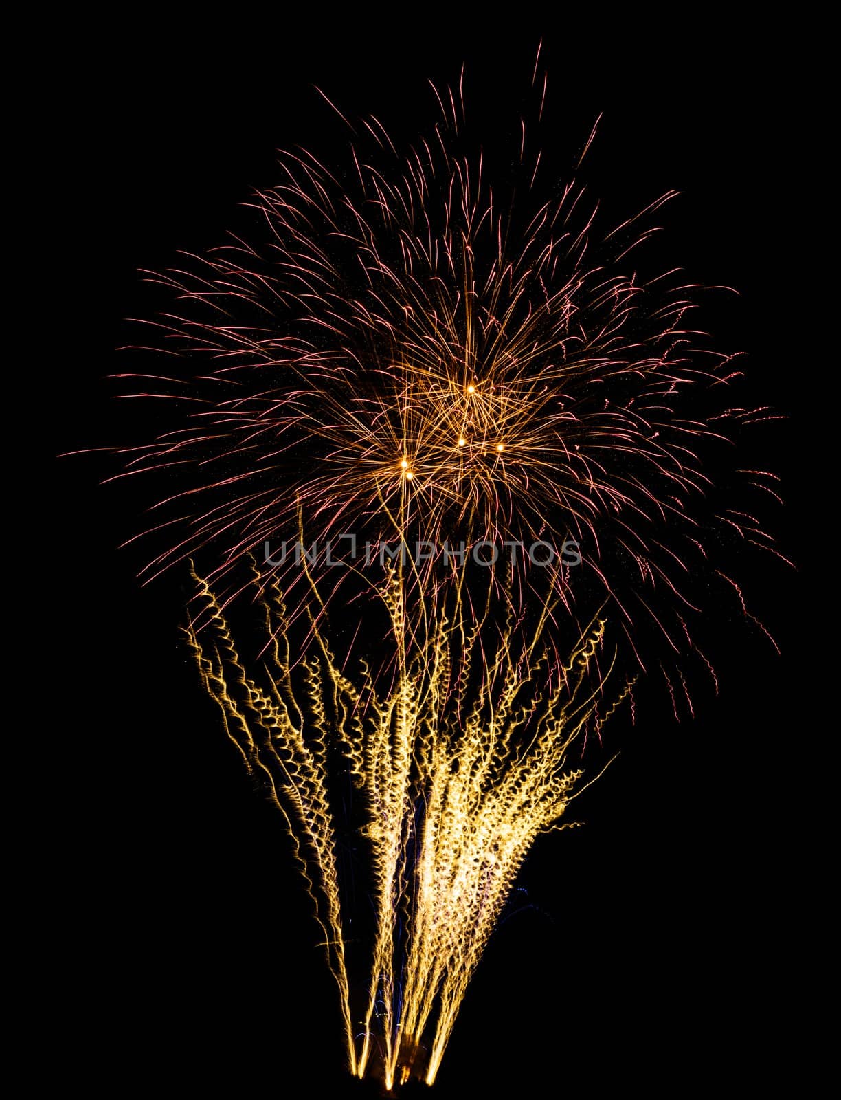 beautiful fireworks against the dark sky, fireworks