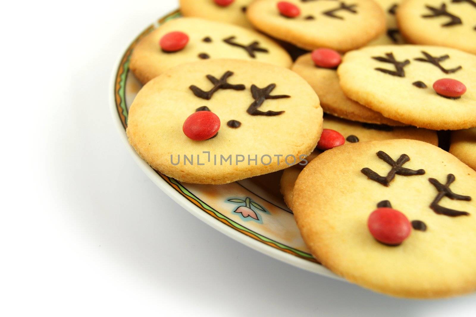 Reindeer cookies on plate by simpson33