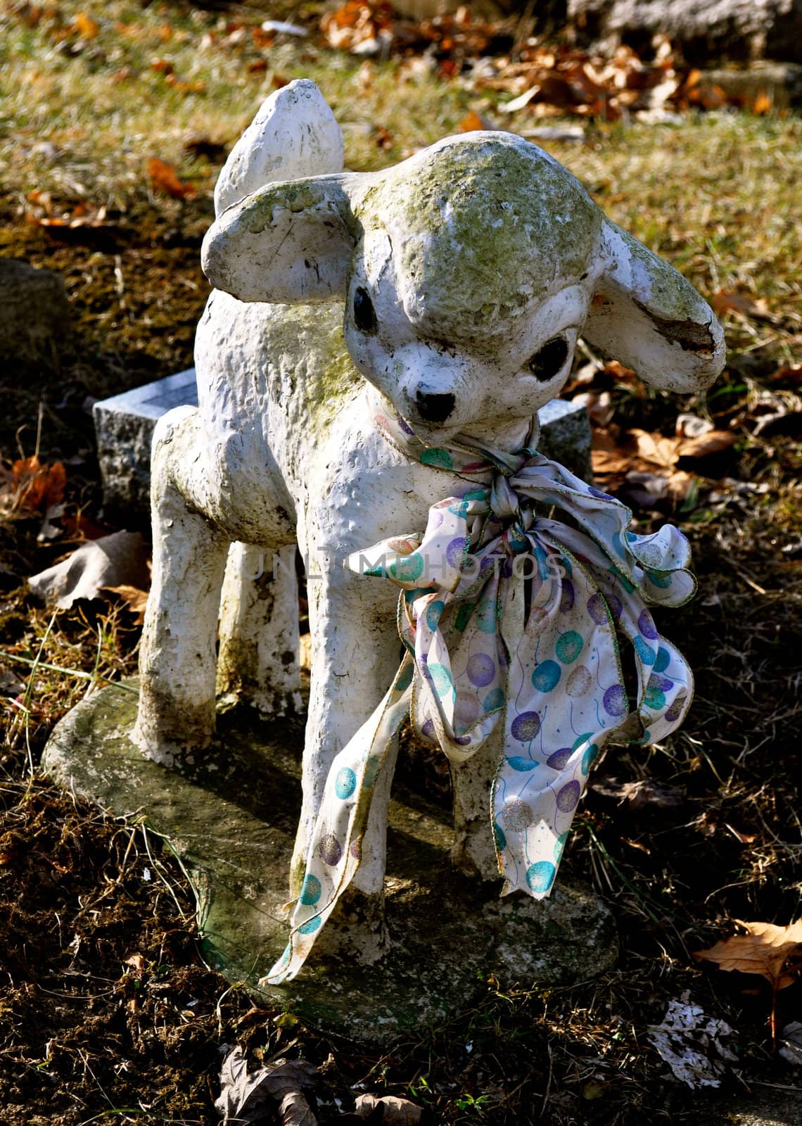 Gravesite - Lamb Statue by RefocusPhoto