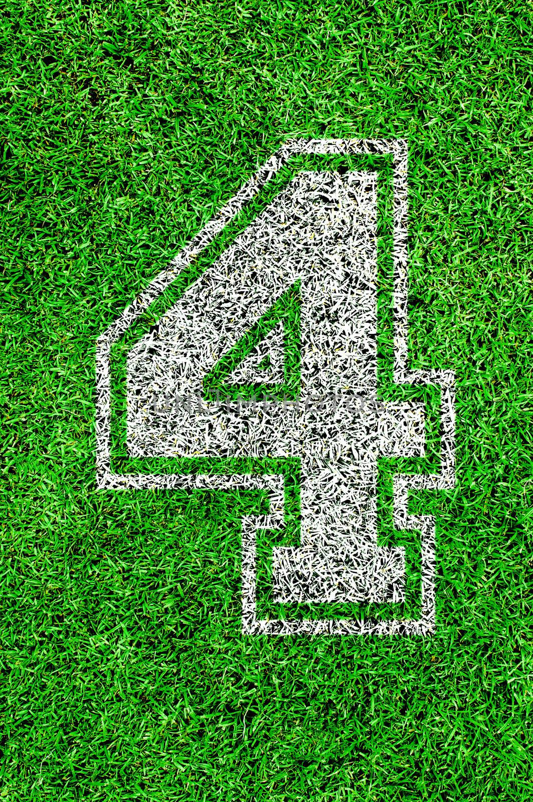 number on green grass by TanawatPontchour