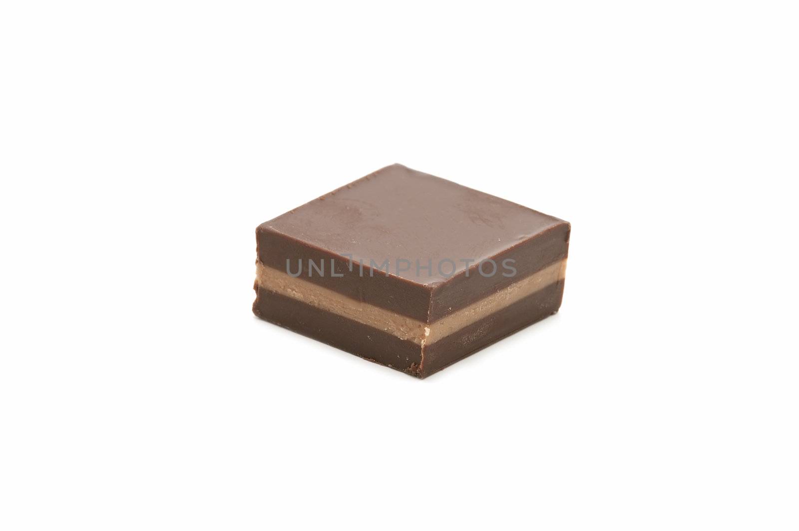 Candy  chocolate and cream isolated on white background