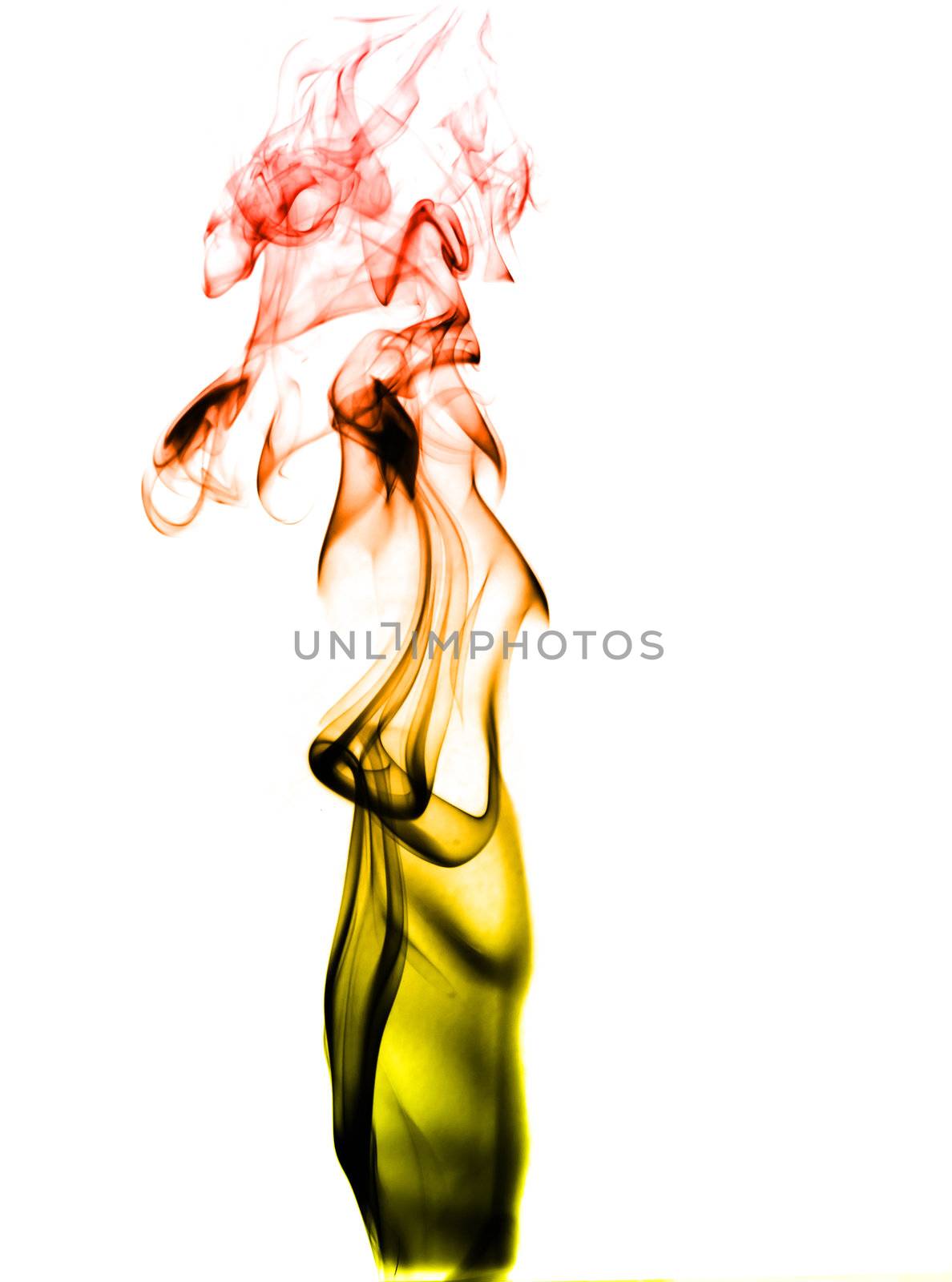 colored smoke isolated on white background by TanawatPontchour