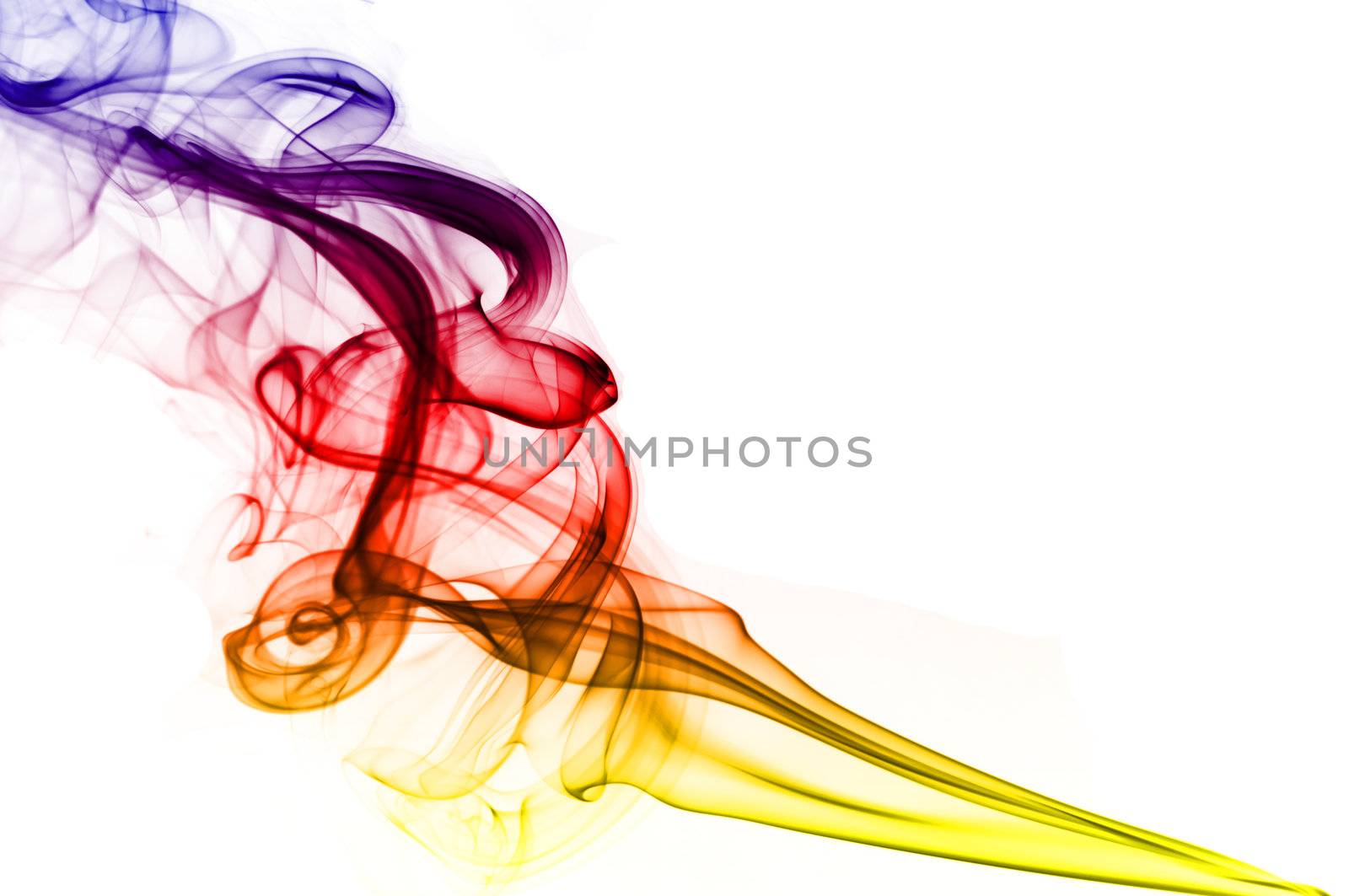 colored smoke isolated on white background by TanawatPontchour