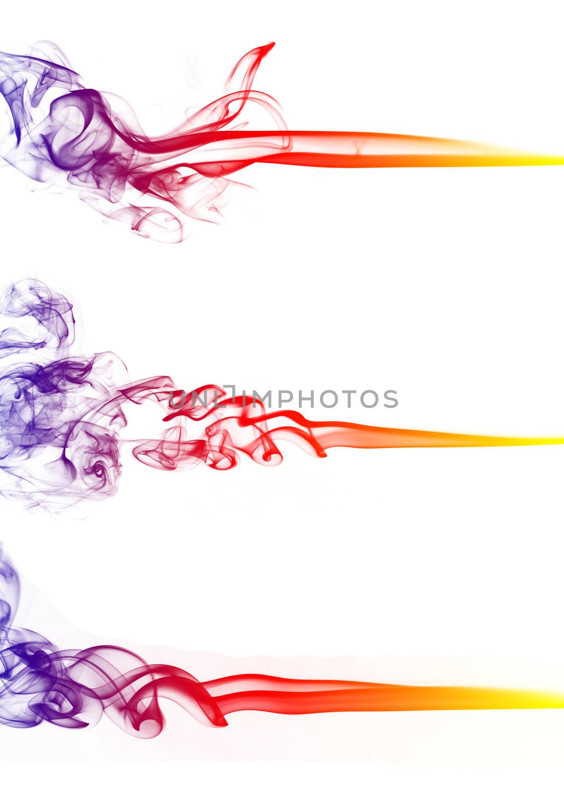 Collection of colored smoke isolated on white background by TanawatPontchour