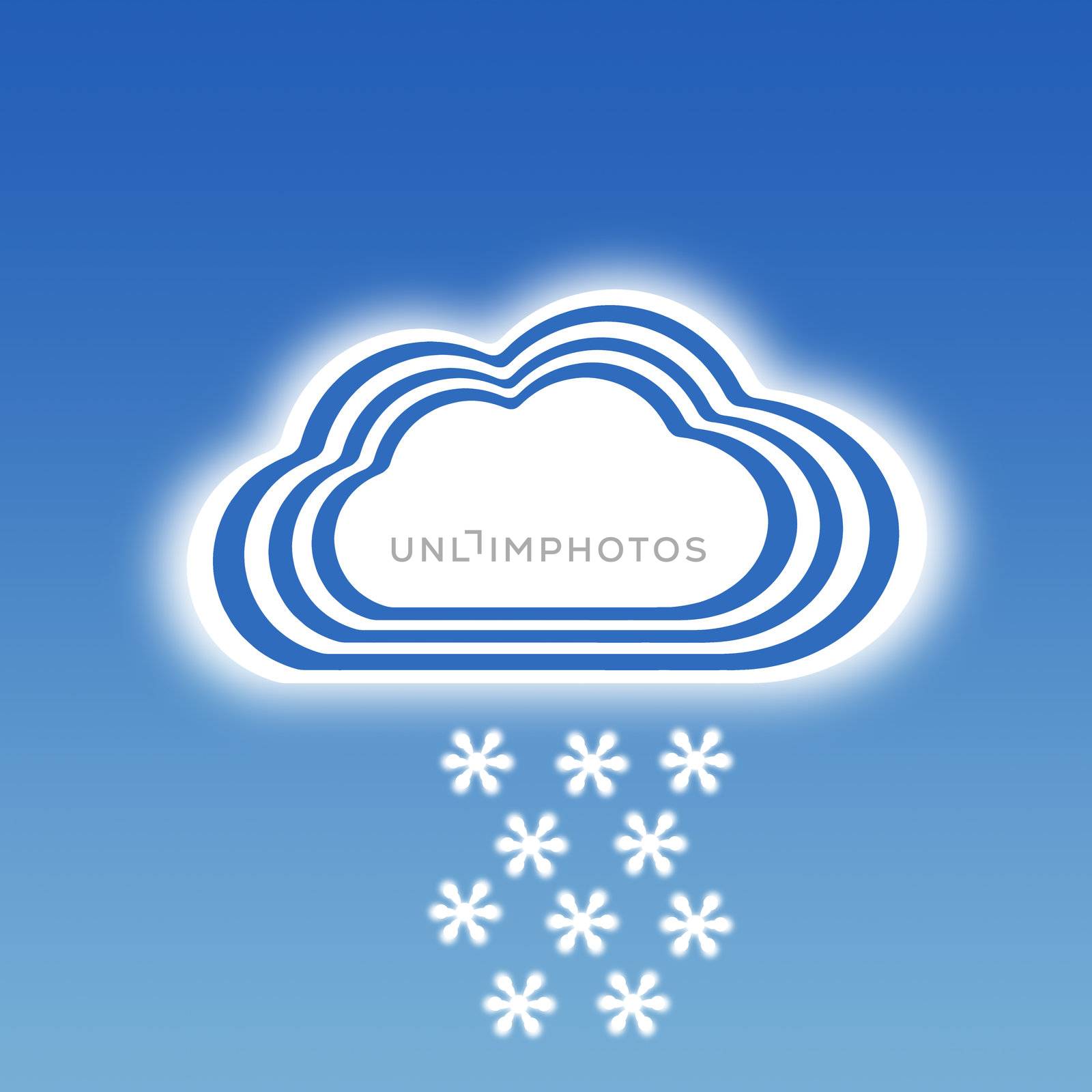 Stripe design Cloud and snowflake icon, Weather set