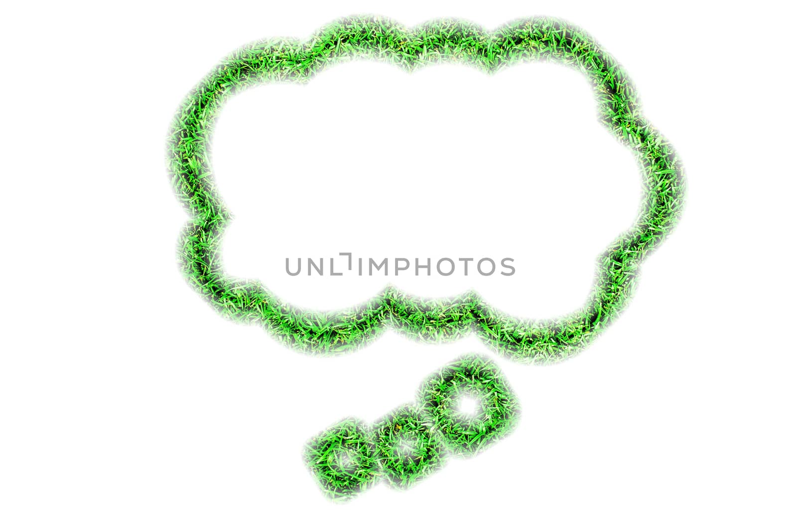 Thinking Green Concept Isolated on White Background with clipping path