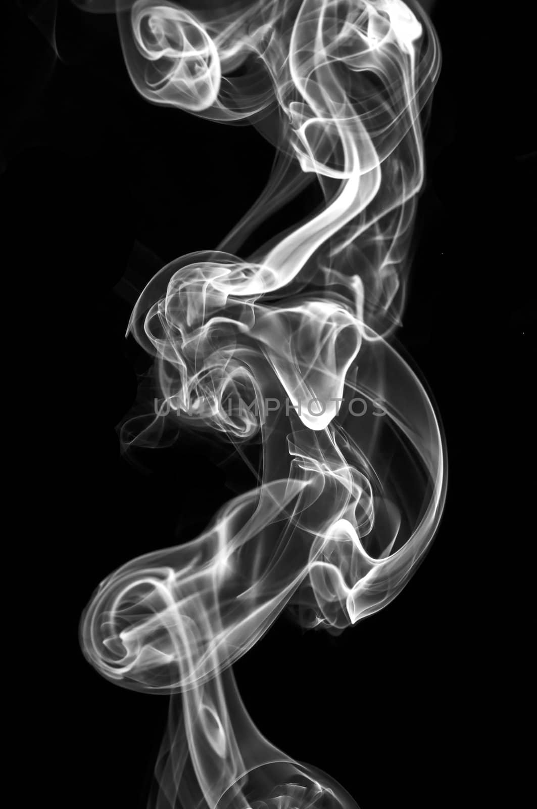 Abstract smoke isolated on black