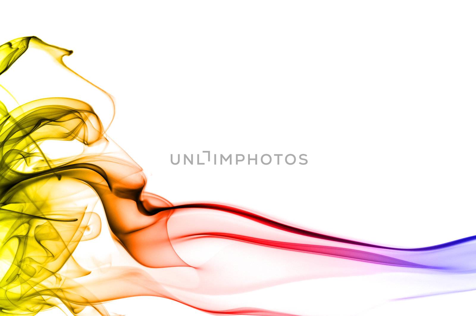 colored smoke isolated on white background