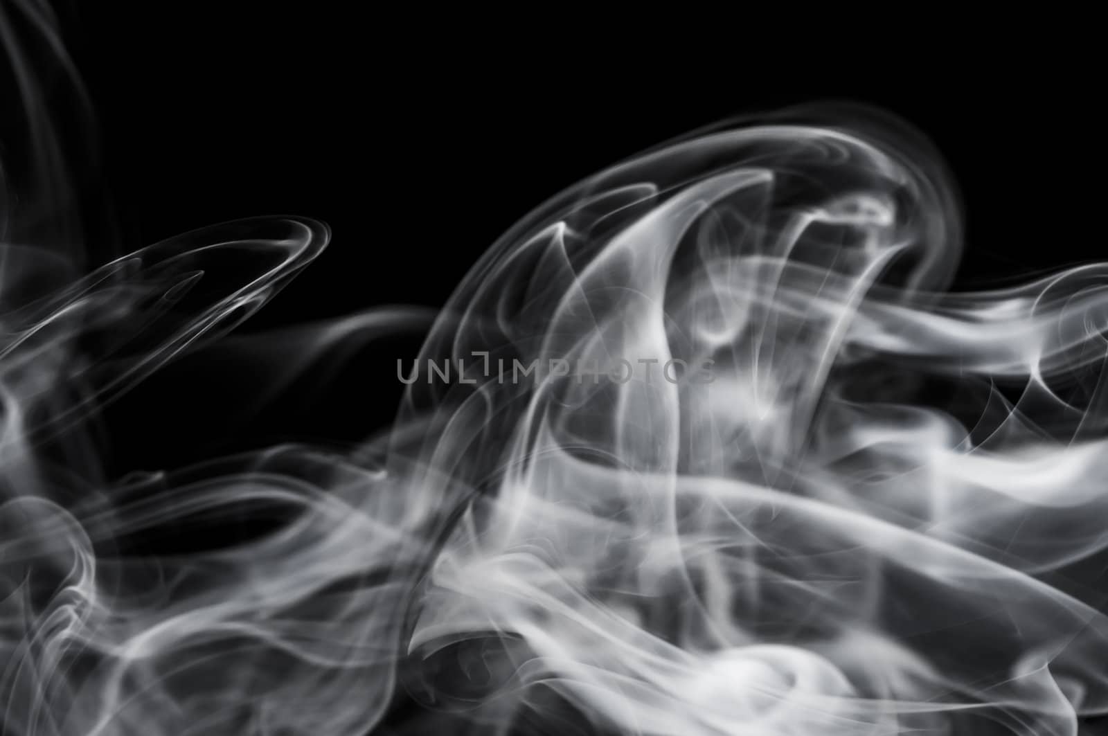 Abstract smoke isolated on black