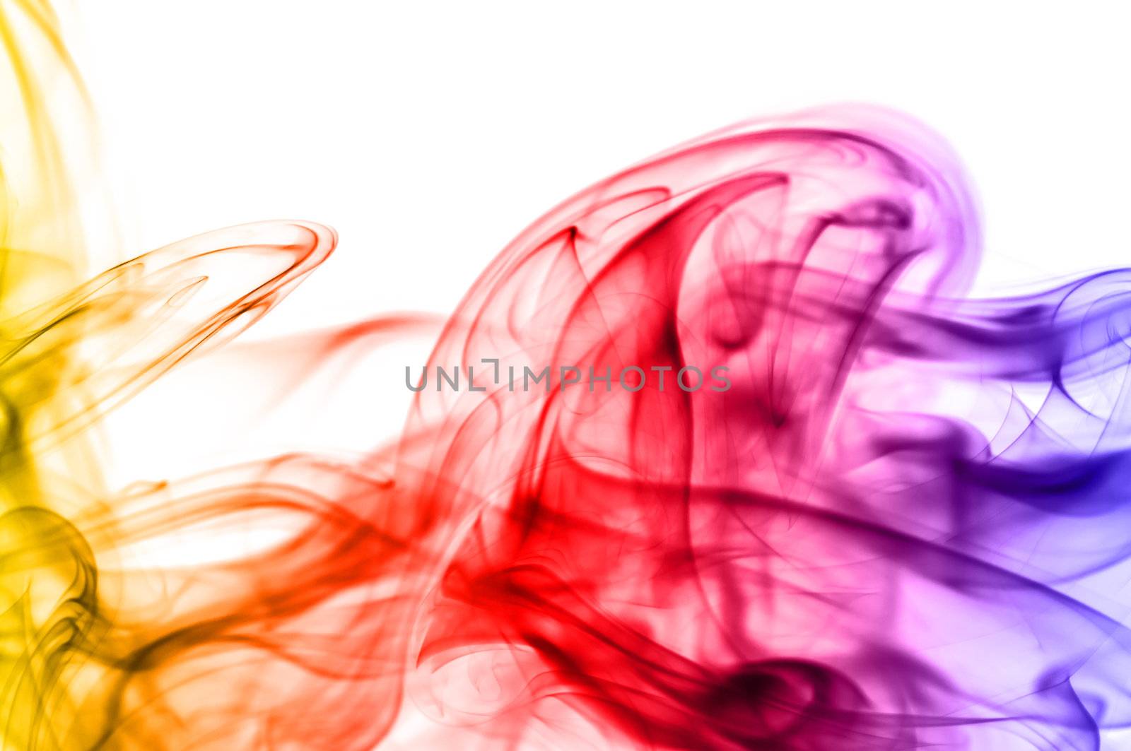 colored smoke isolated on white background