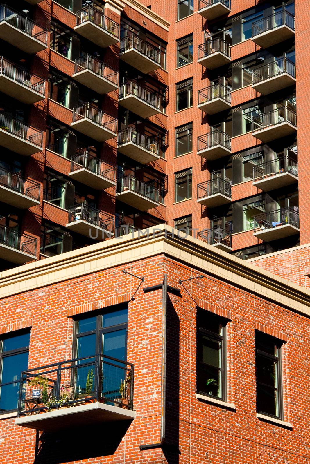 Condominiums and apartments in downtown Portland Oregon.