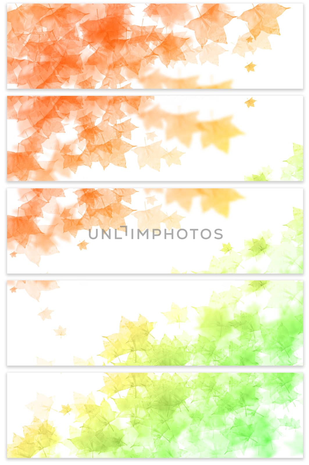 Set of  Autumn's Banners / Nature by TanawatPontchour