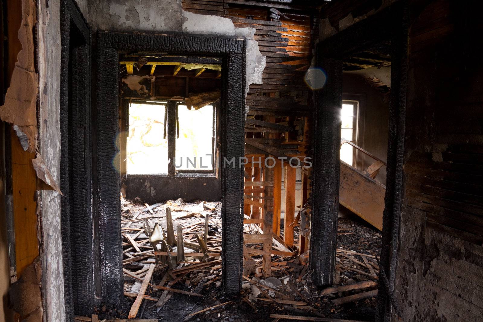 Detail images from a home that was abandoned after a large housefire.