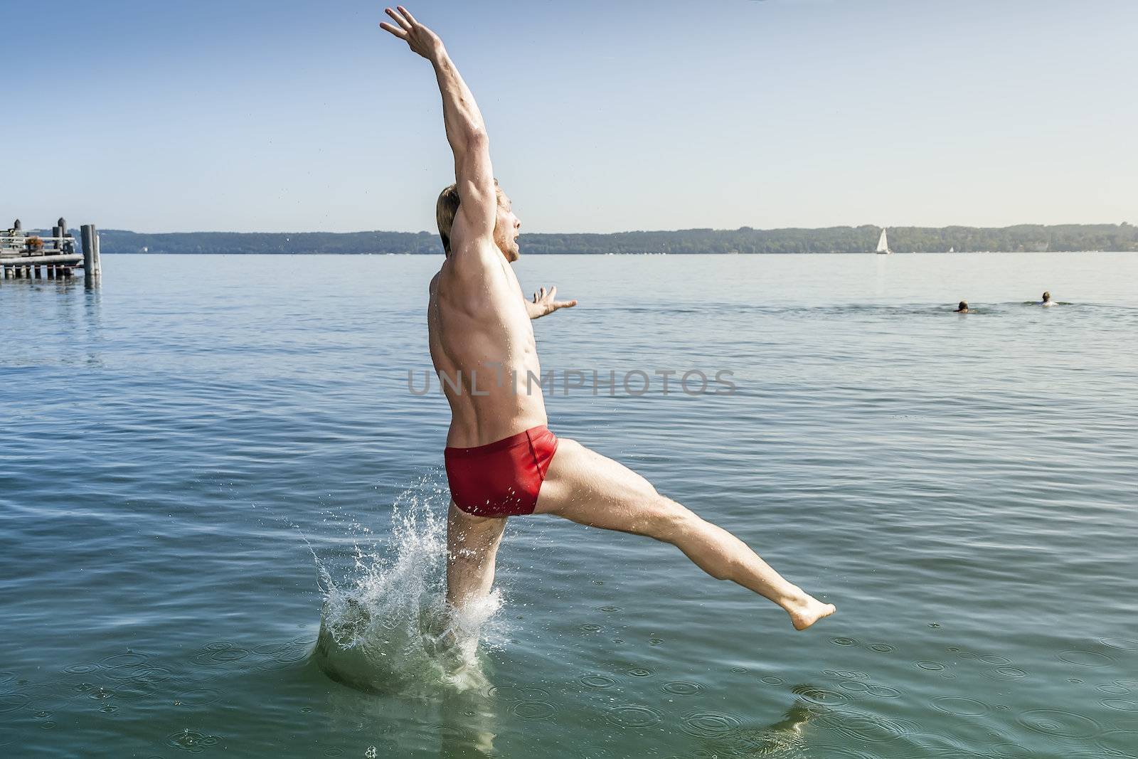 jumping into the water by magann