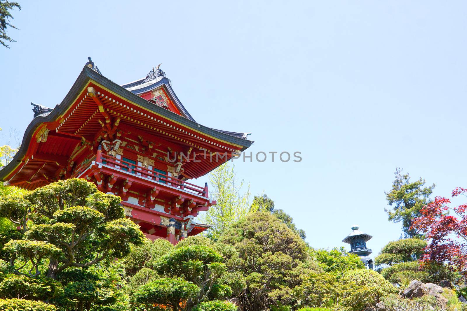 Red Japanese Pagoda by joshuaraineyphotography