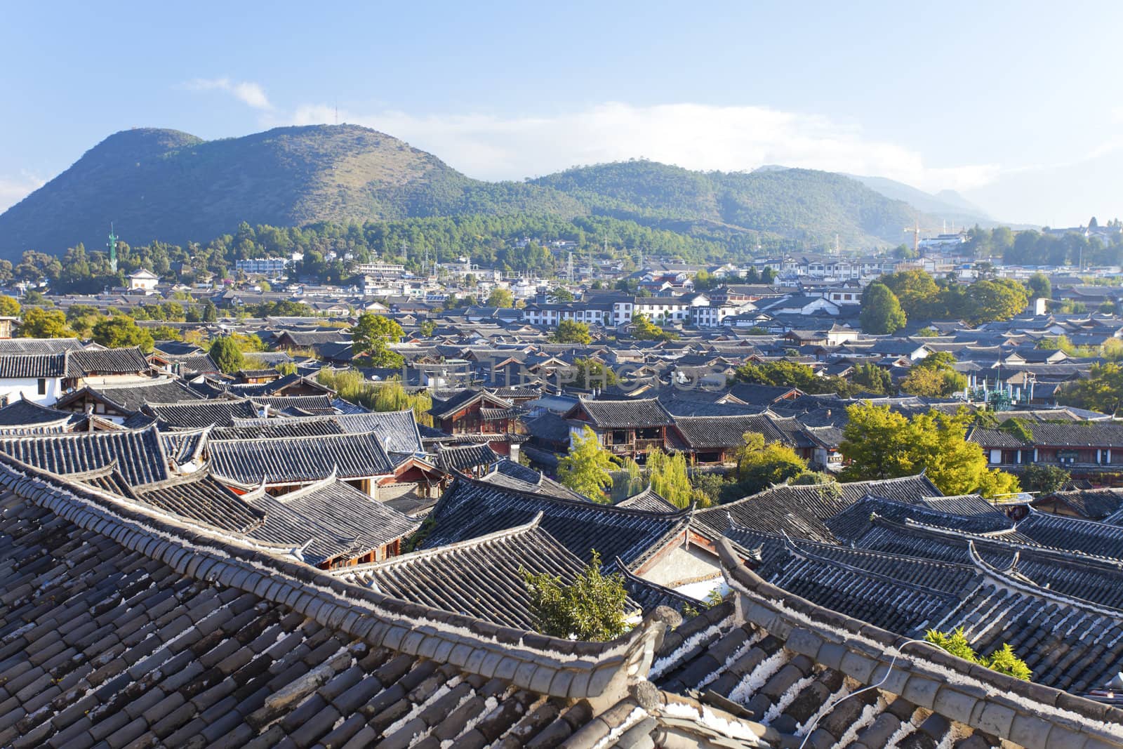 Lijiang old town in the morning, the UNESCO world heritage in Yunnan province, China. 