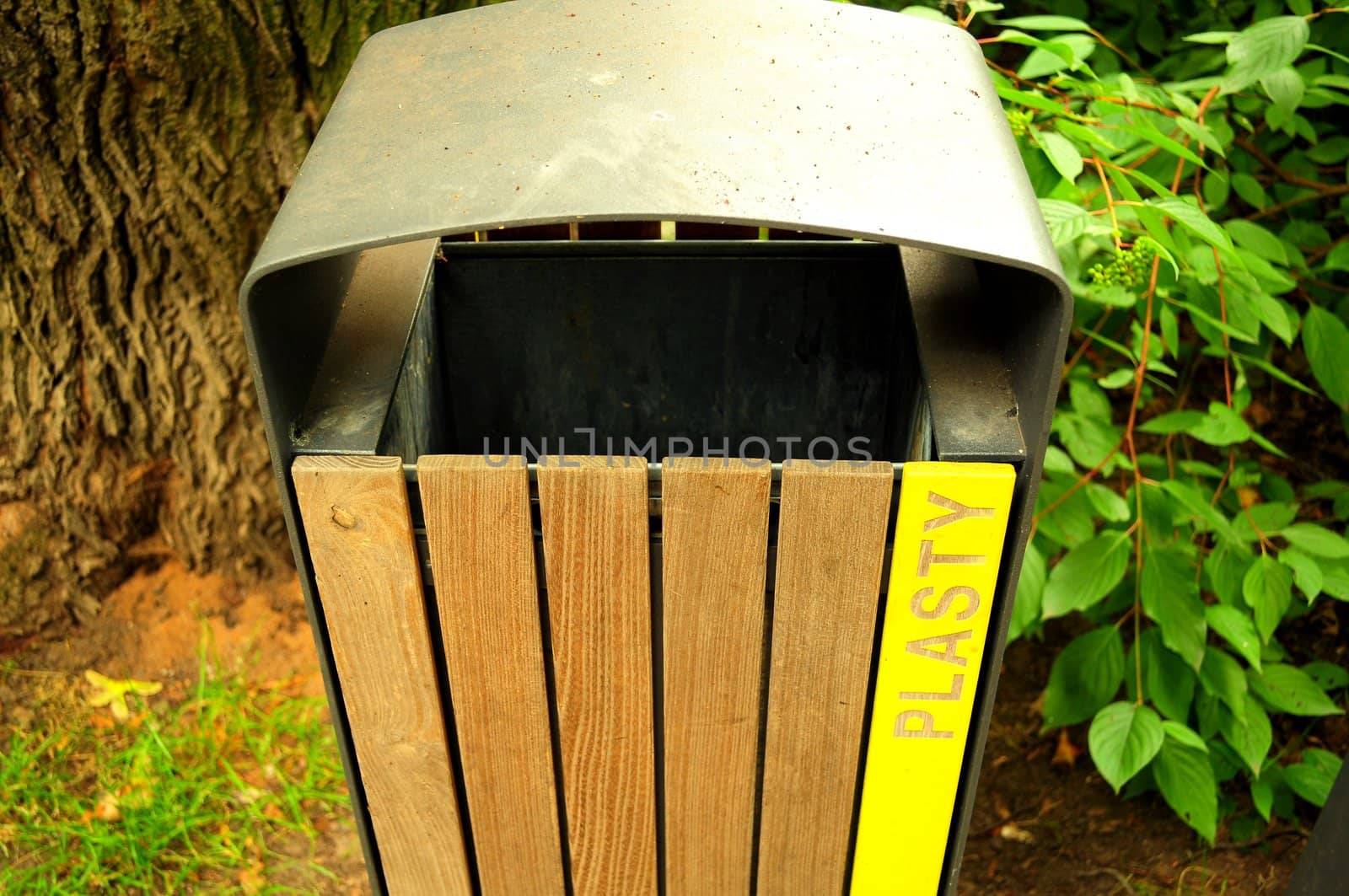 Bin for plastic garbage in the park by AnnaNouvier