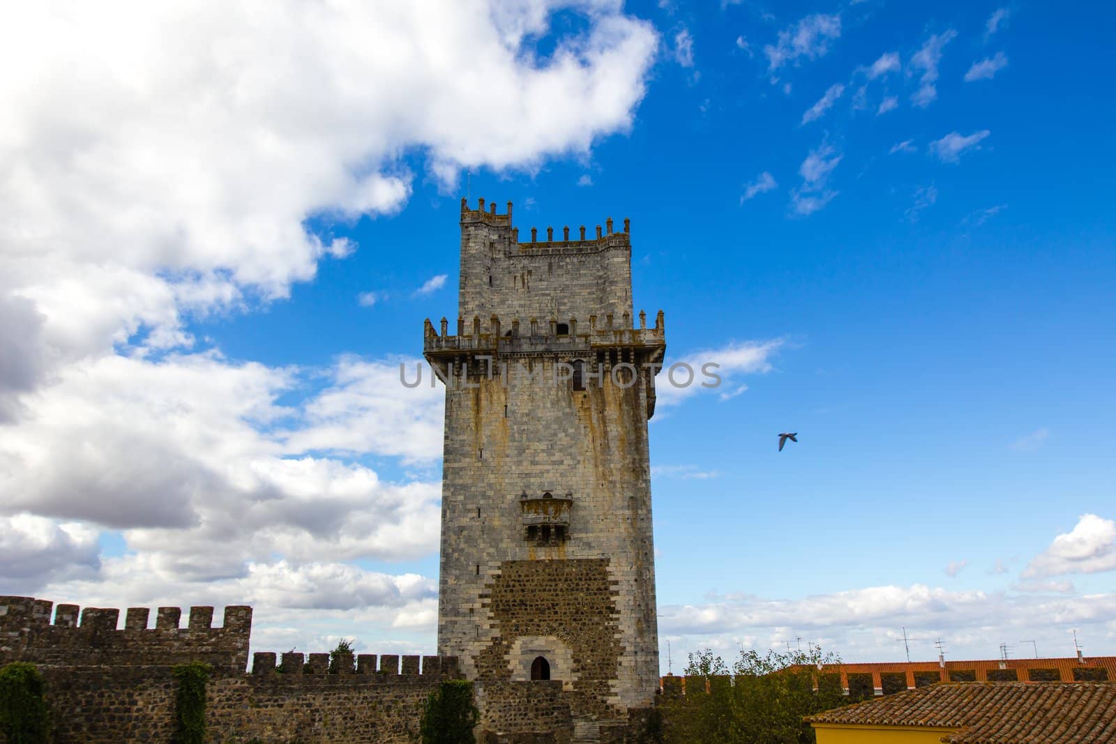Ancient Castle of Beja, sky. Portugal by 1shostak