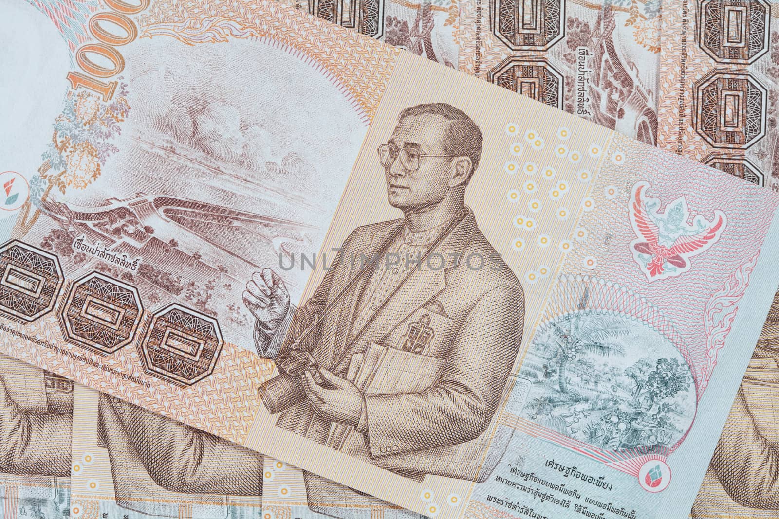 Close-up of thousand thai baht