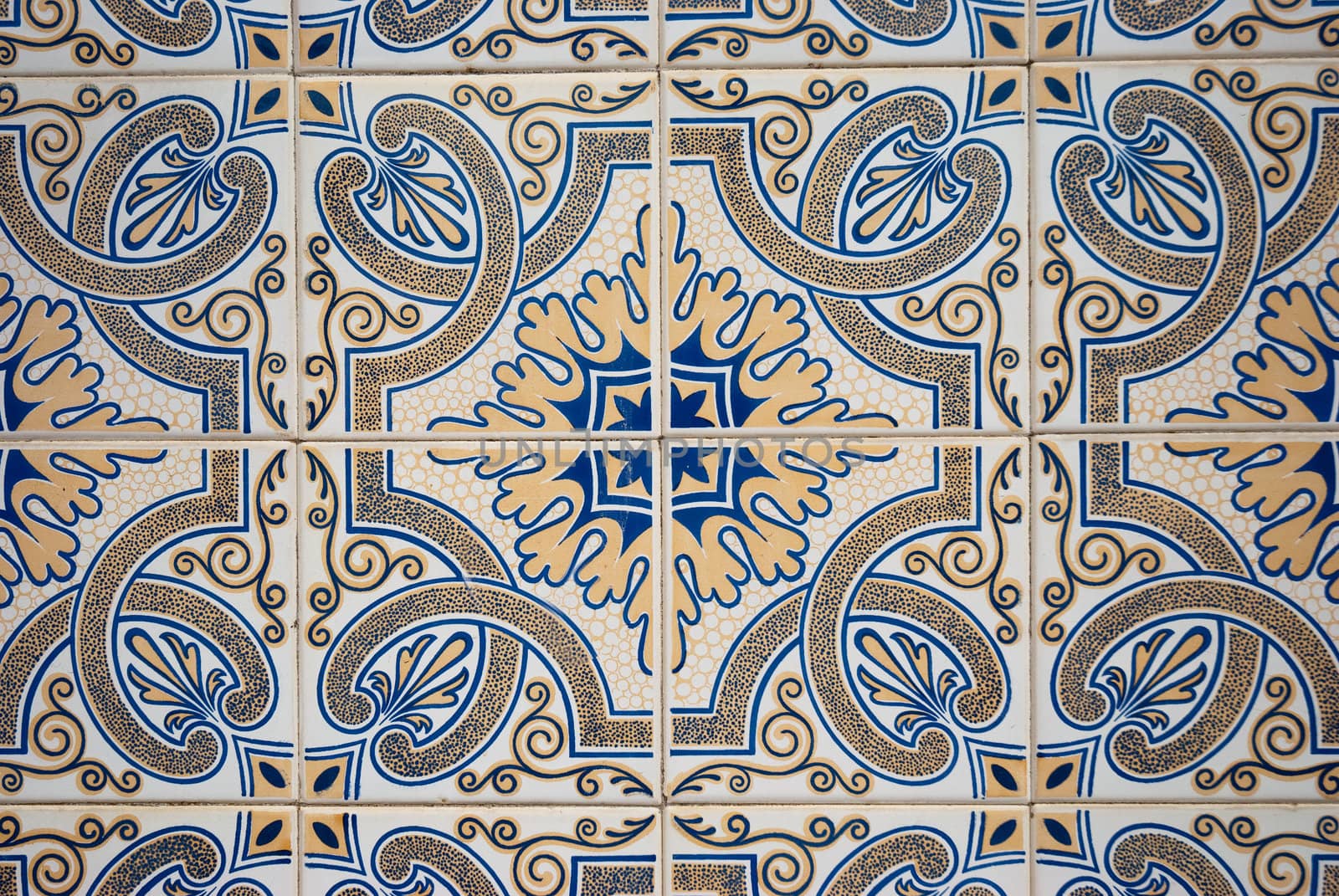 Detail of Portuguese glazed tiles.