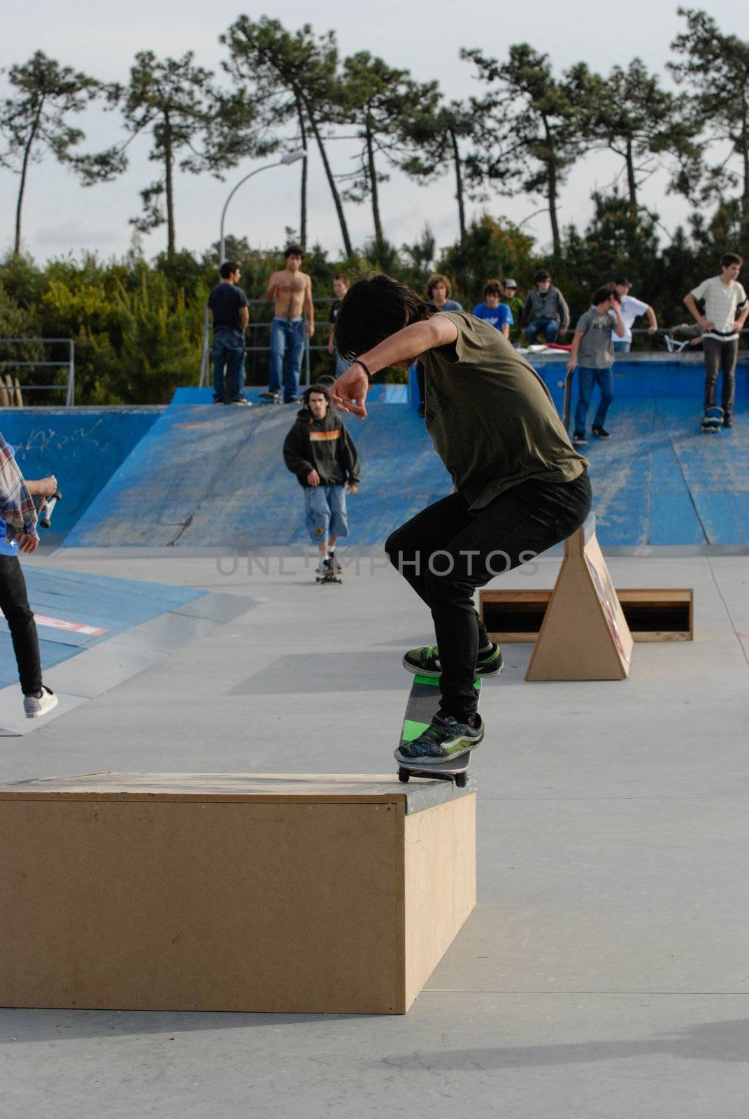 ILHAVO, PORTUGAL - MARCH 16: Kevin on a FS nose grind during the Skate Open Ilhavo on March 16, 2008 in Ilhavo, Portugal.