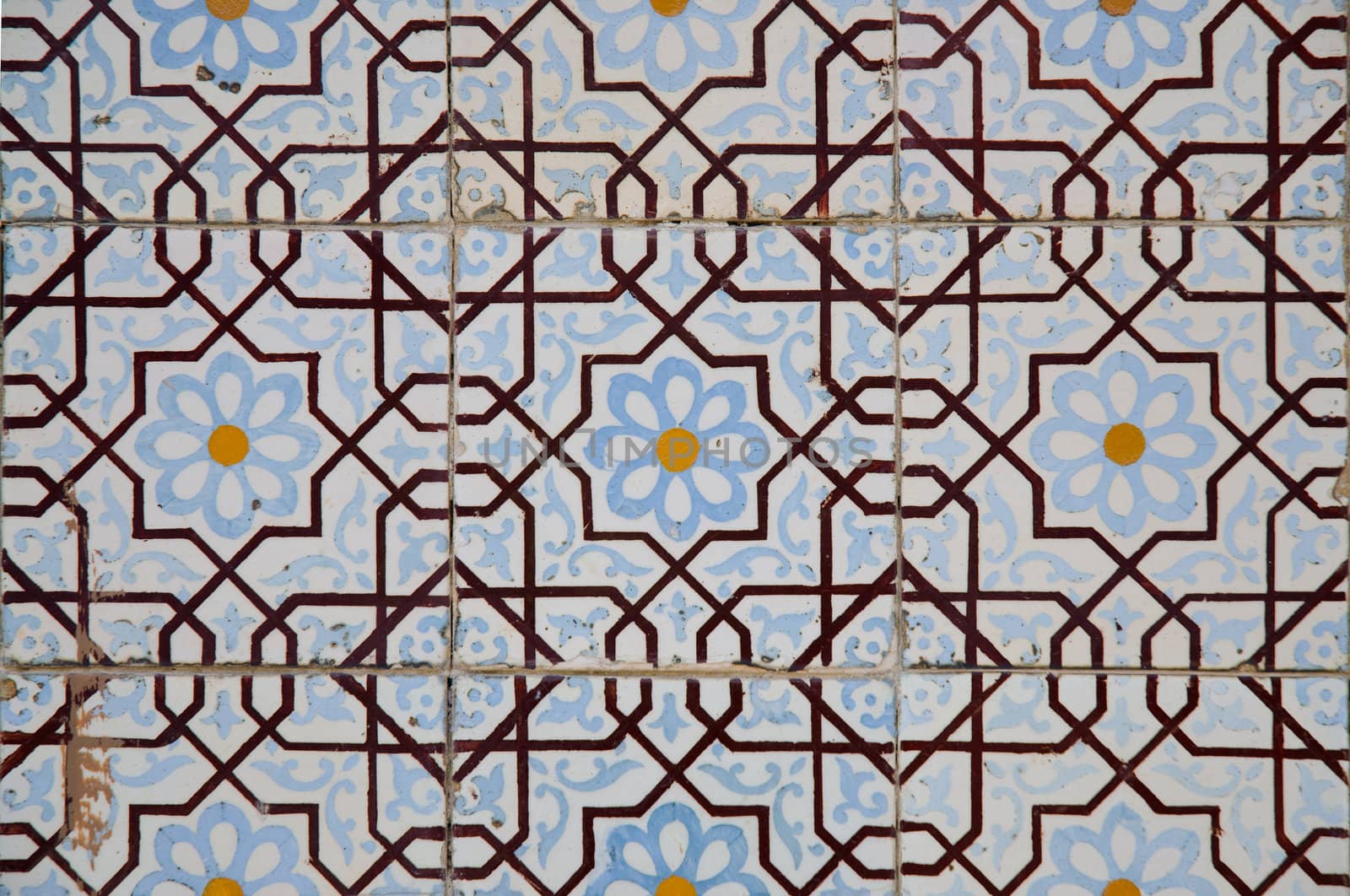 Detail of Portuguese glazed tiles.