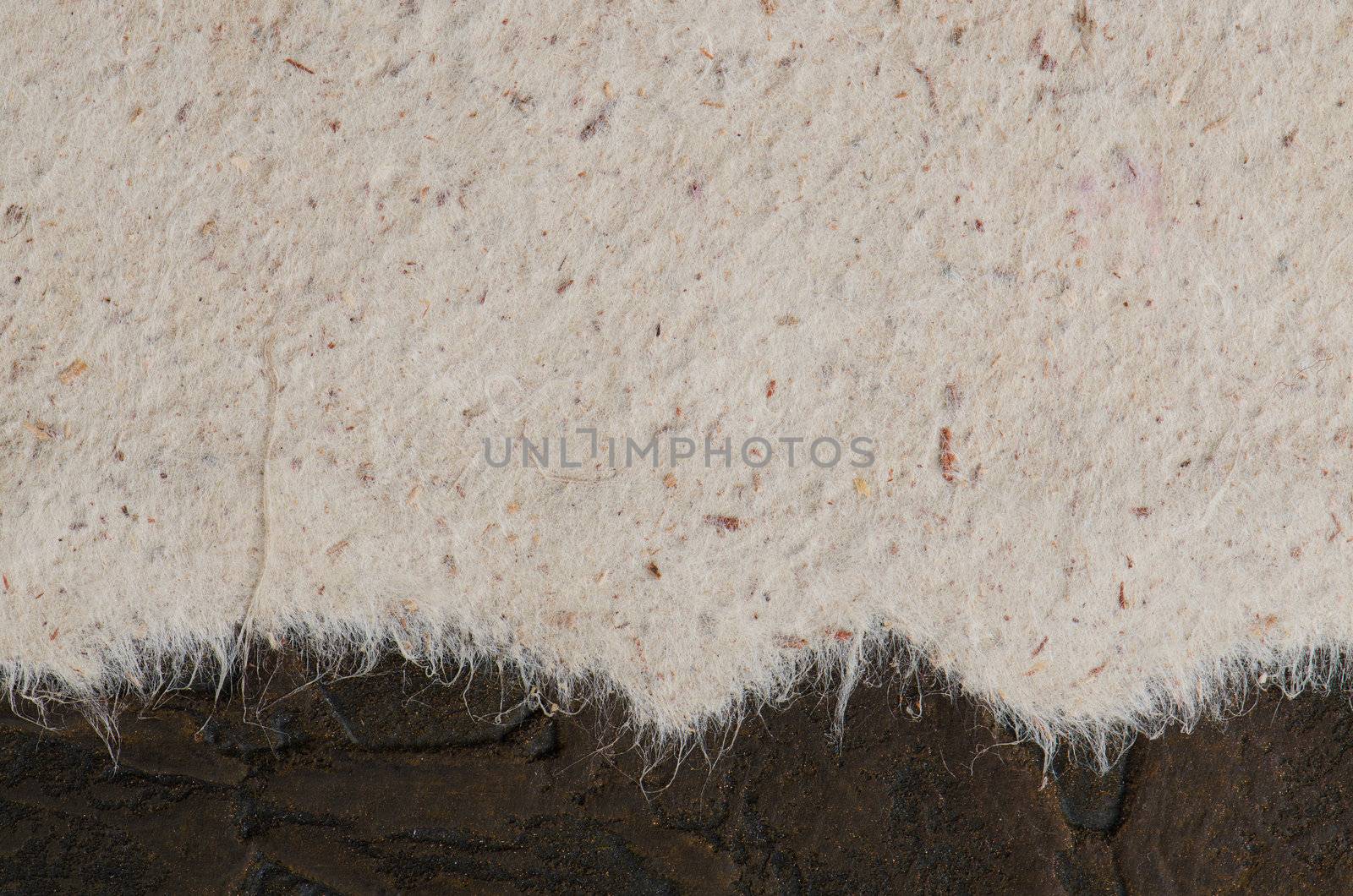 Recycled paper texture closeup background.