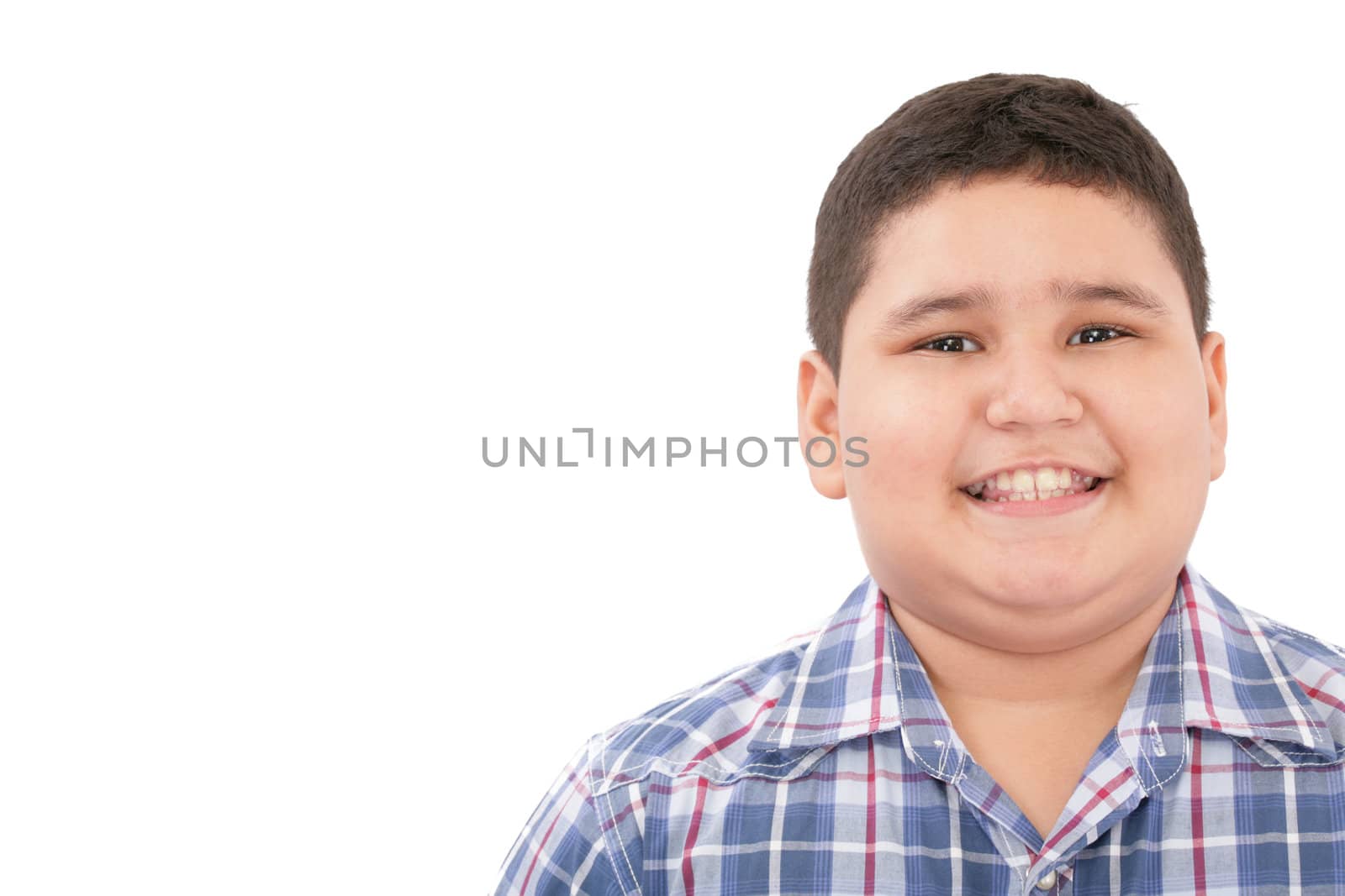 Portrait of a cute boy, isolated on white