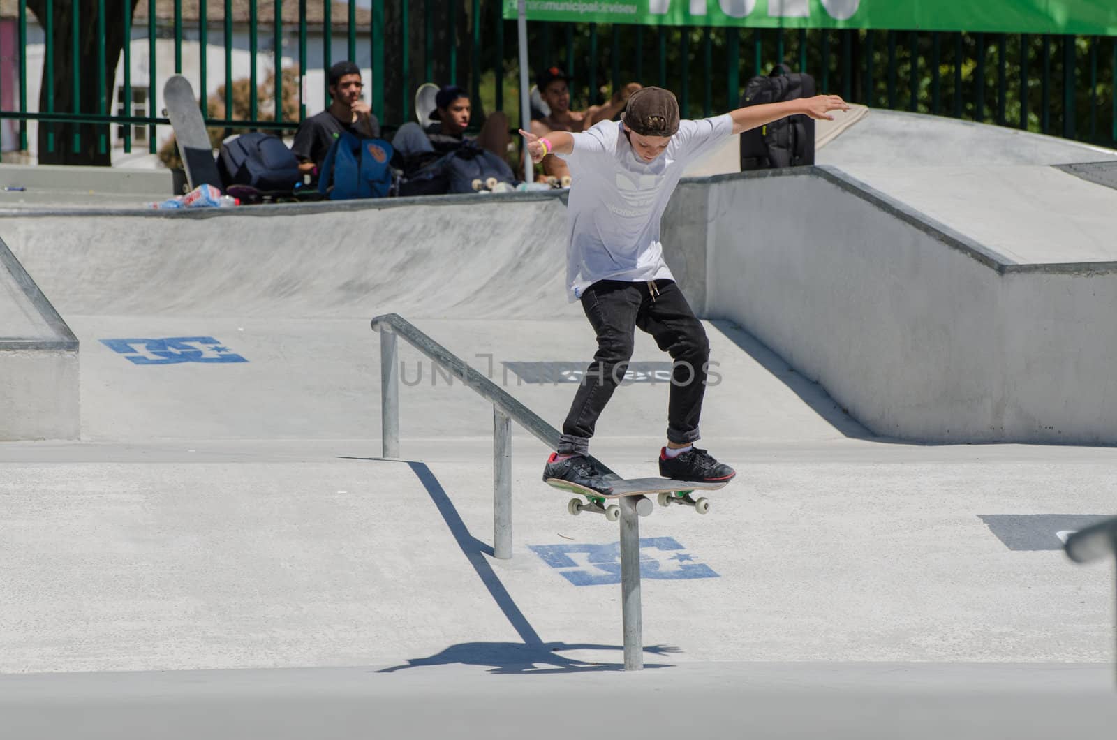 VISEU, PORTUGAL - JULY 22: Gustavo Ribeiro at DC Skate challenge by MEO on july 22, 2012 in Viseu, Portugal.